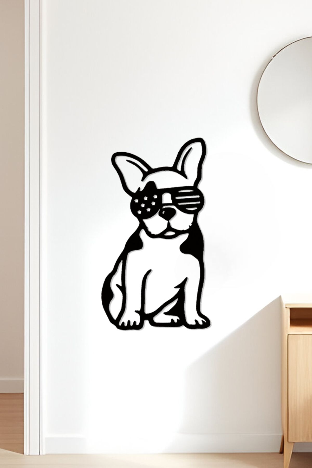 oalpo Pug Modern Dekoratif Tablo, Dolap, Duvar ve Kapı Üzerine Uygun, 3D Baskı, 20cm