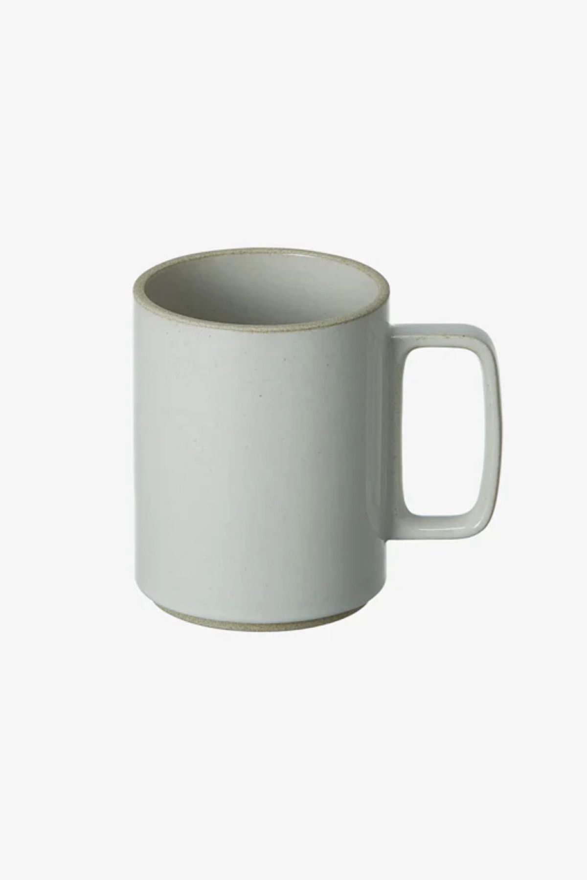HASAMI PORCELAIN 445 ml Büyük Gri Parlak Kupa Japon Tasarımı, Modüler Seramik