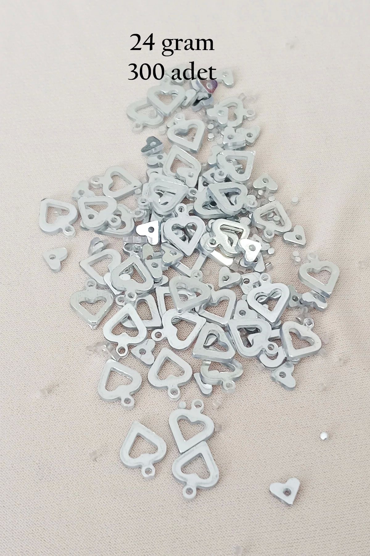 Royaleks Oya Abiye Bileklik Kolye Pleksi Metalik Plastik Pul Gümüş Renk 24 gram 300 adet - BNC571