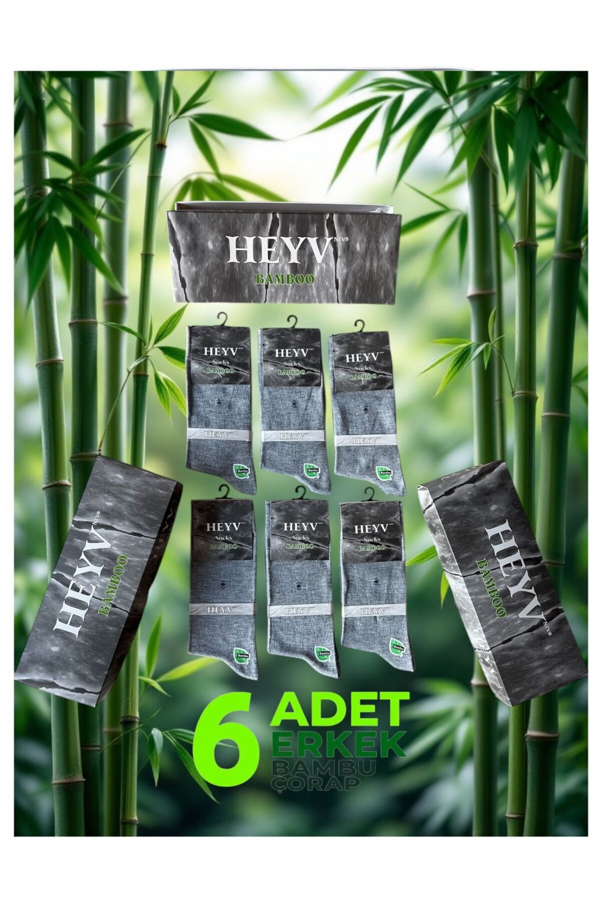 ONURCAN SOCKS BAMBU ERKEK ÇORAP 6'LI DİKİŞSİZ ÖZEL KUTUSUNDA
