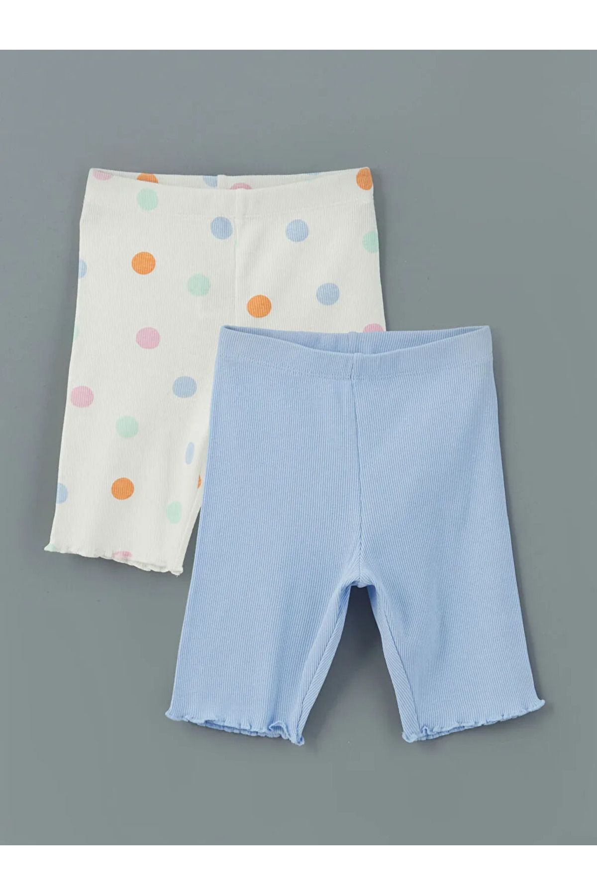 LC Waikiki LCW Kids Ekru Puantiyeli Baskılı Kız Çocuk Tayt 2'li