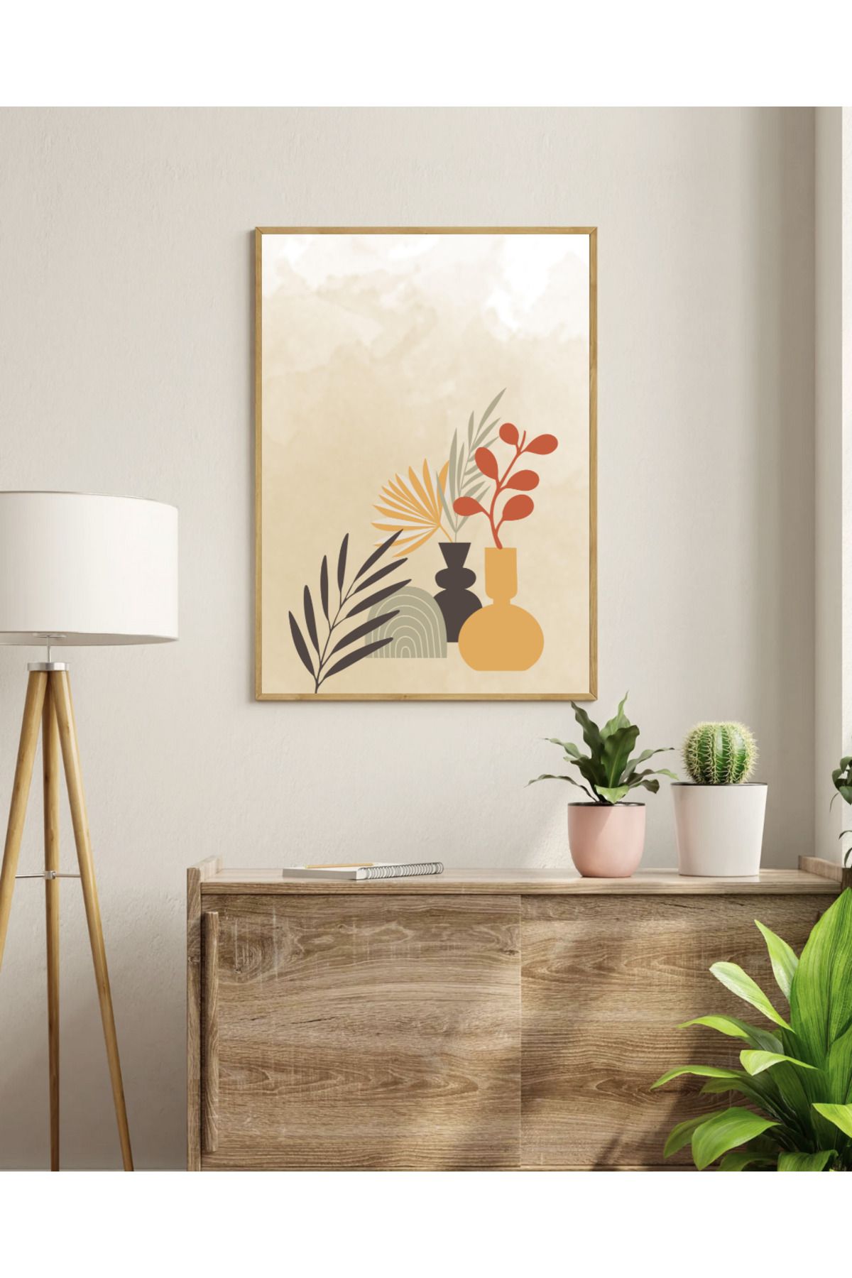Tuba Decor Tek parça Ahşap Çerçeve Görünümlü MDF Tablo