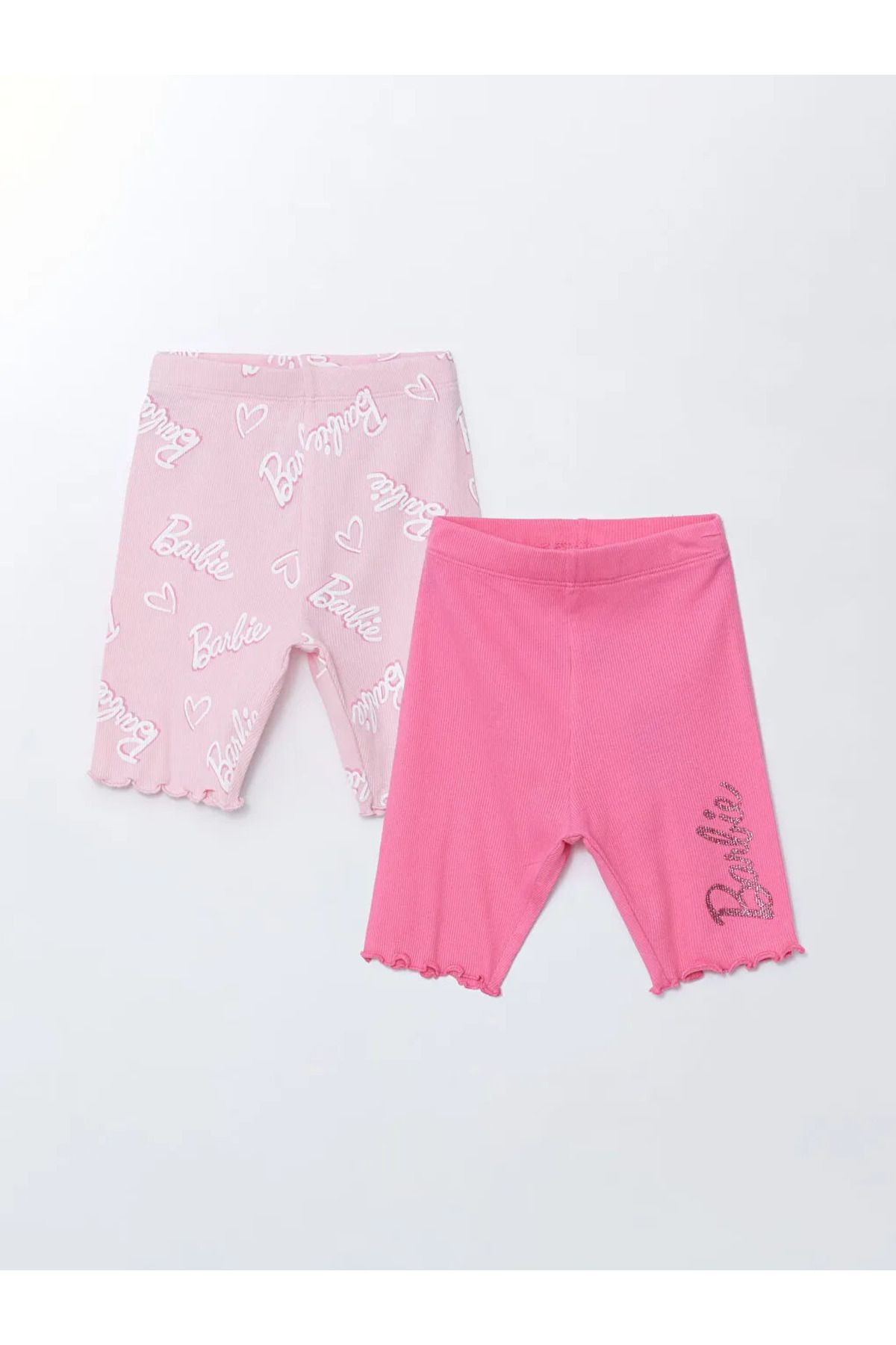 LC Waikiki LCW Kids Pembe Beli Lastikli Baskılı Kız Çocuk Tayt 2'li