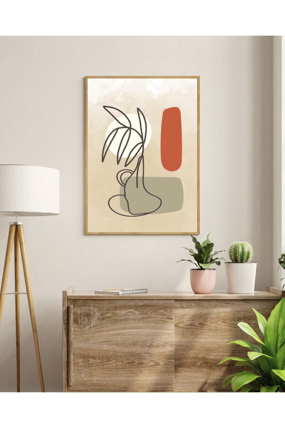 Tuba Decor Tek parça Ahşap Çerçeve Görünümlü MDF Tablo