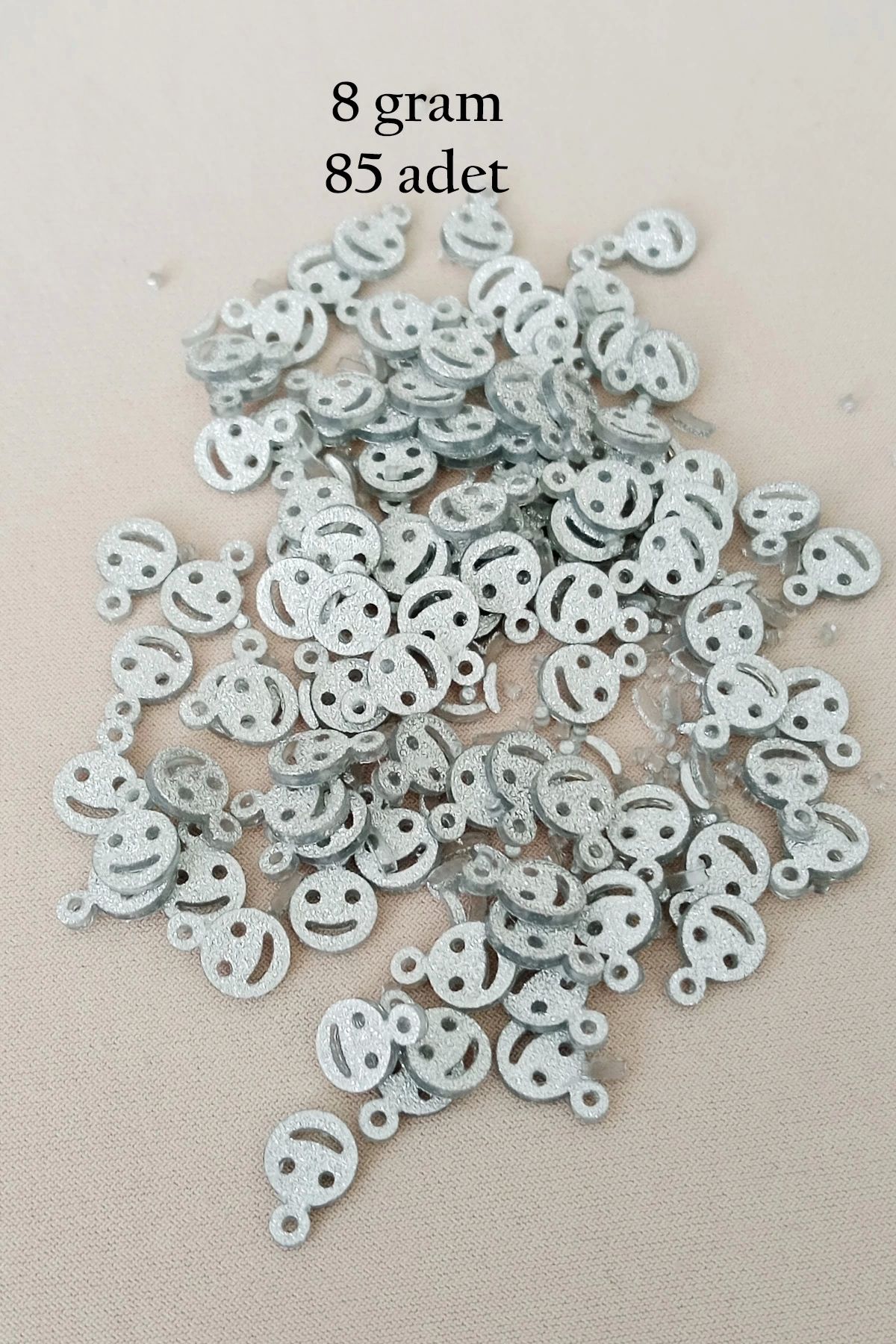 Royaleks Oya Abiye Bileklik Kolye Pleksi Metalik Plastik Pul Gümüş Renk 8 gram 85 adet - BNC525