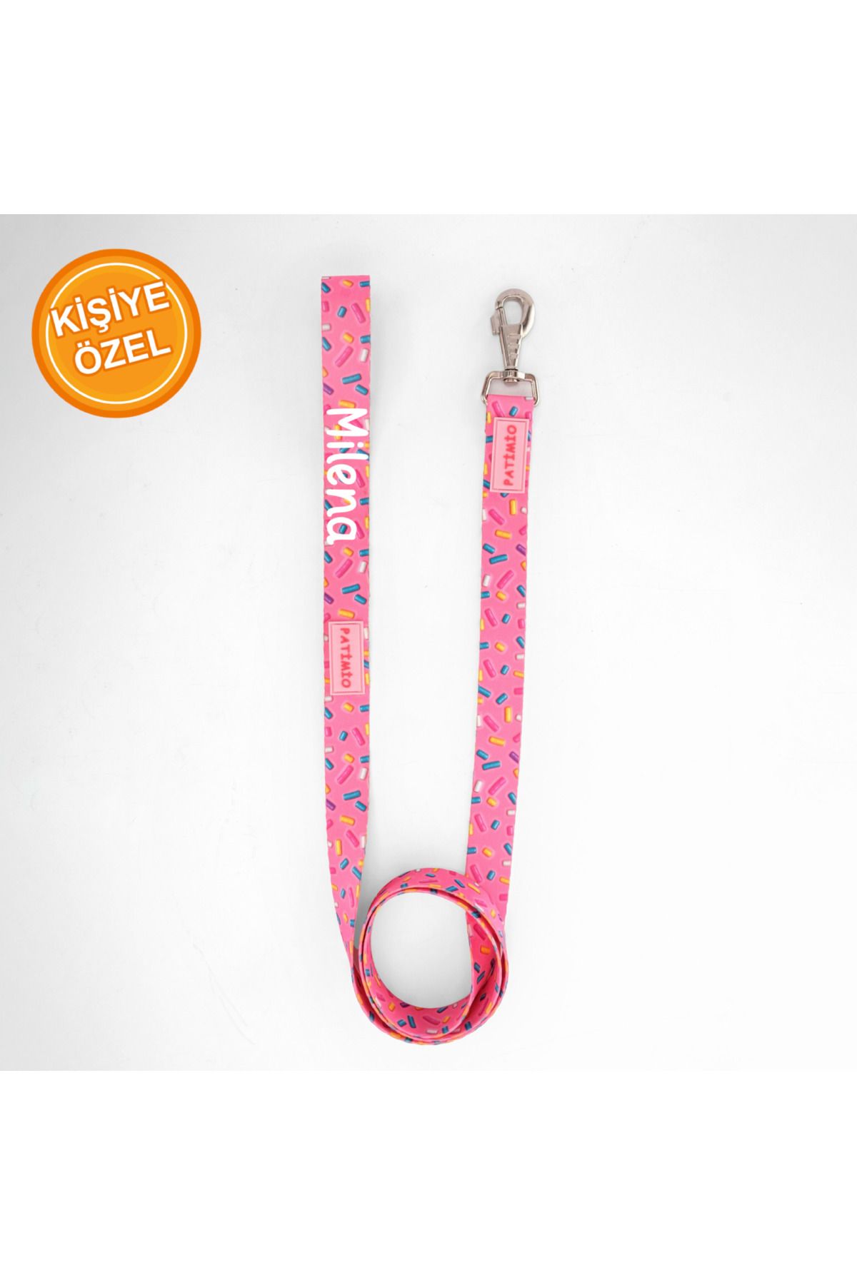 PATİMİO İsme Özel Pink Bones Köpek Gezdirme Tasması