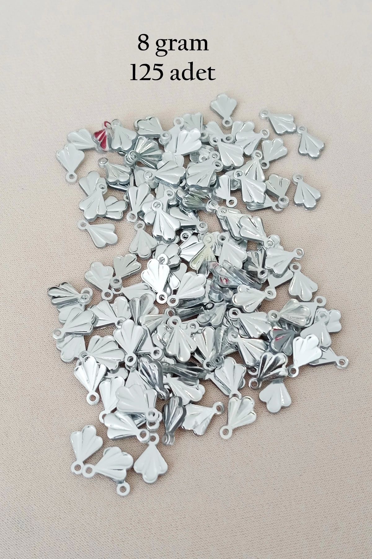 Royaleks Oya Abiye Bileklik Kolye Pleksi Metalik Plastik Pul Gümüş Renk 8 gram 125 adet - BNC527