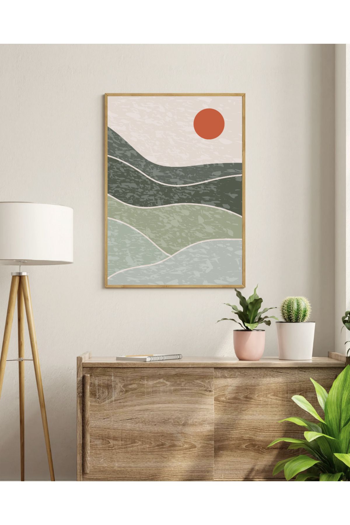 Tuba Decor Tek parça Ahşap Çerçeve Görünümlü MDF Tablo