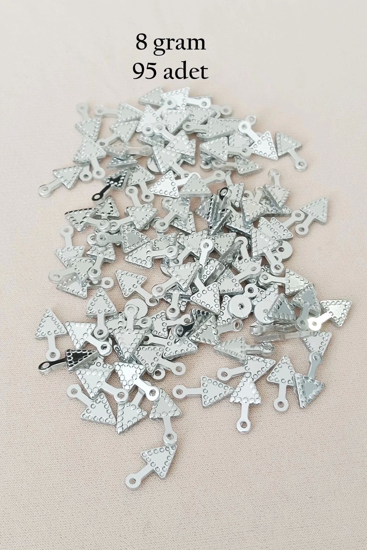 Royaleks Oya Abiye Bileklik Kolye Pleksi Metalik Plastik Pul Gümüş Renk 8 gram 95 adet - BNC505