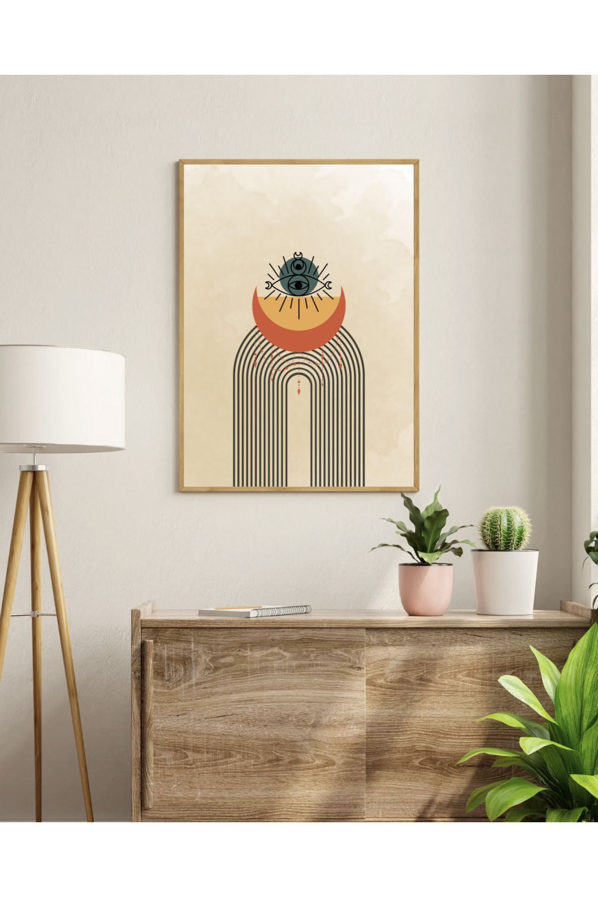 Tuba Decor Tek parça Ahşap Çerçeve Görünümlü MDF Tablo