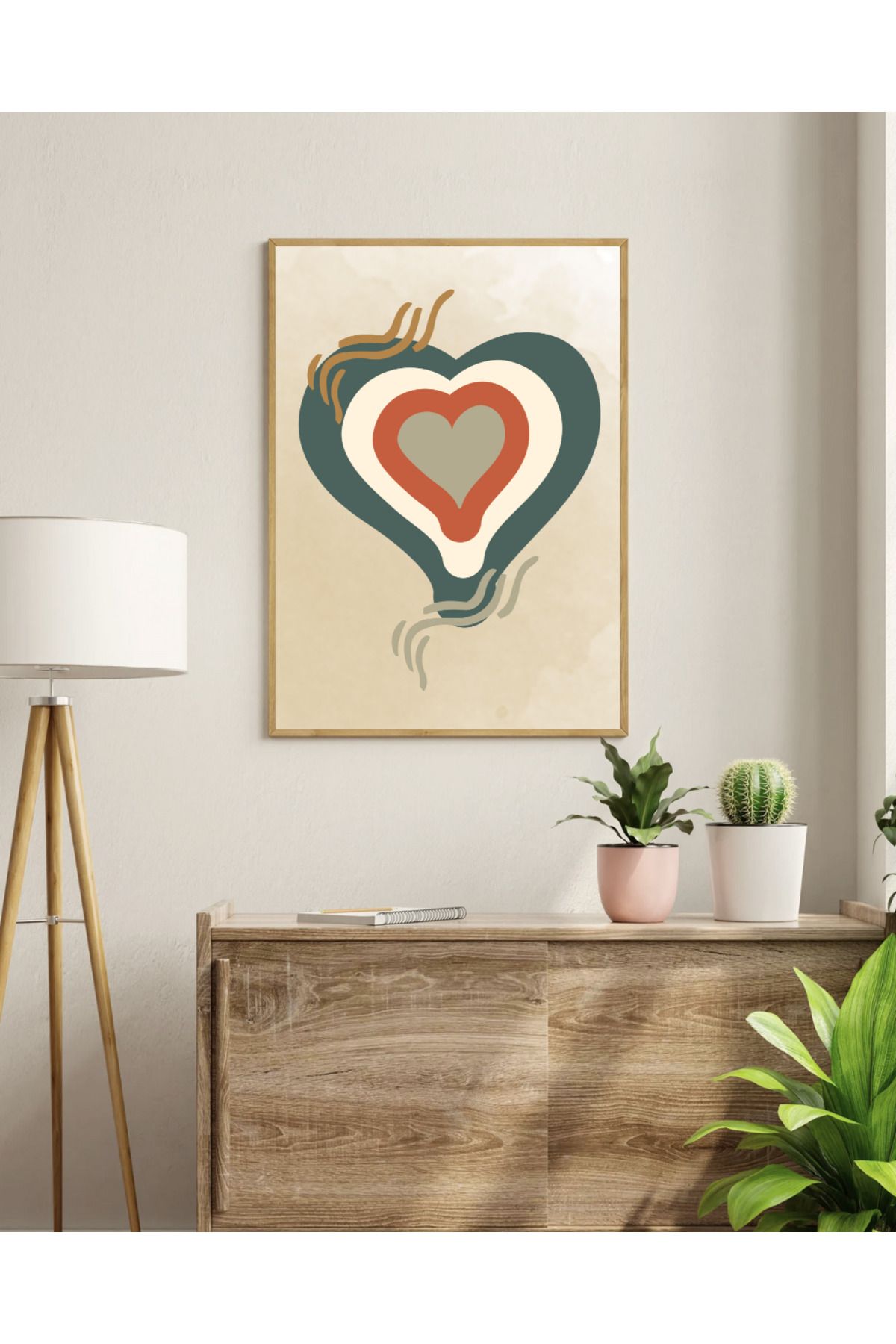 Tuba Decor Tek parça Ahşap Çerçeve Görünümlü MDF Tablo