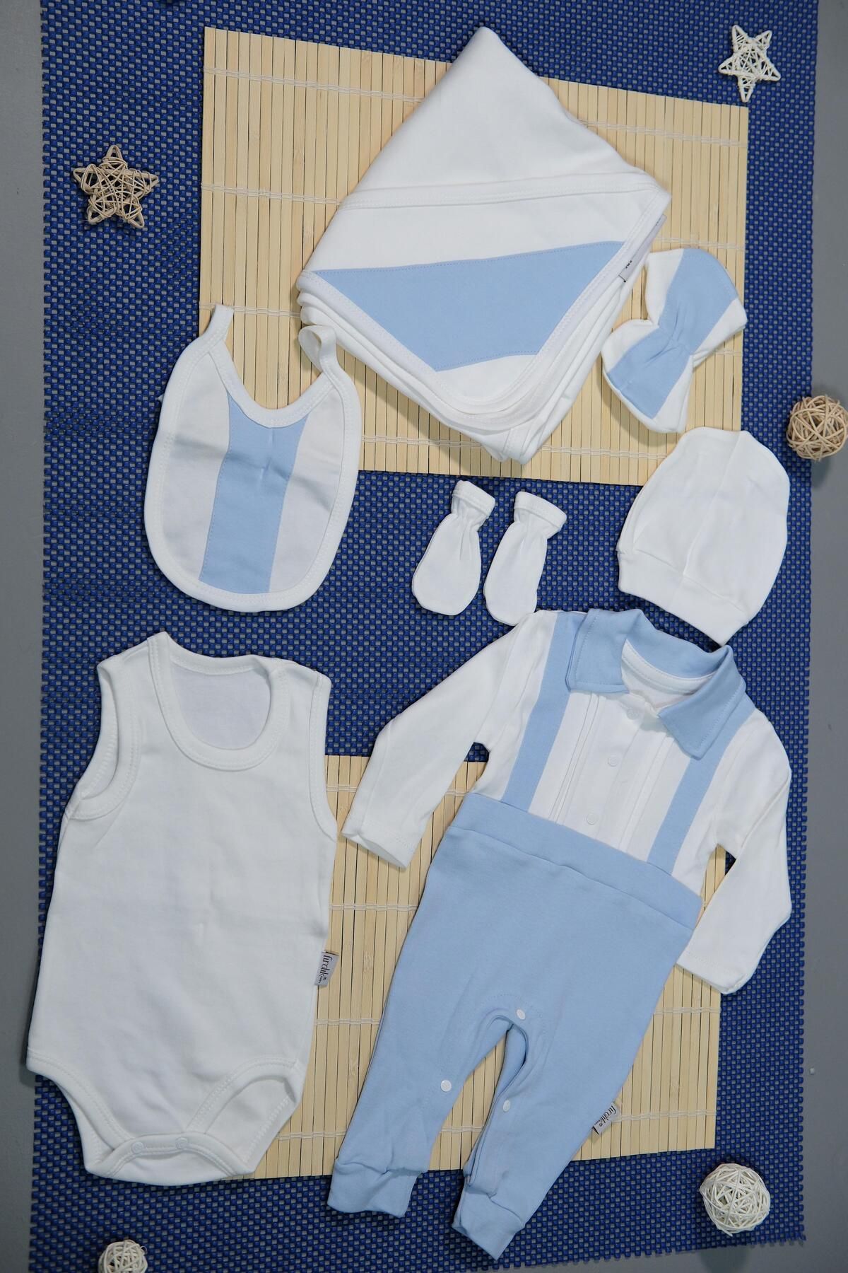 agugu Unisex 7'li Zıbın Çocuk Takımı Mavi