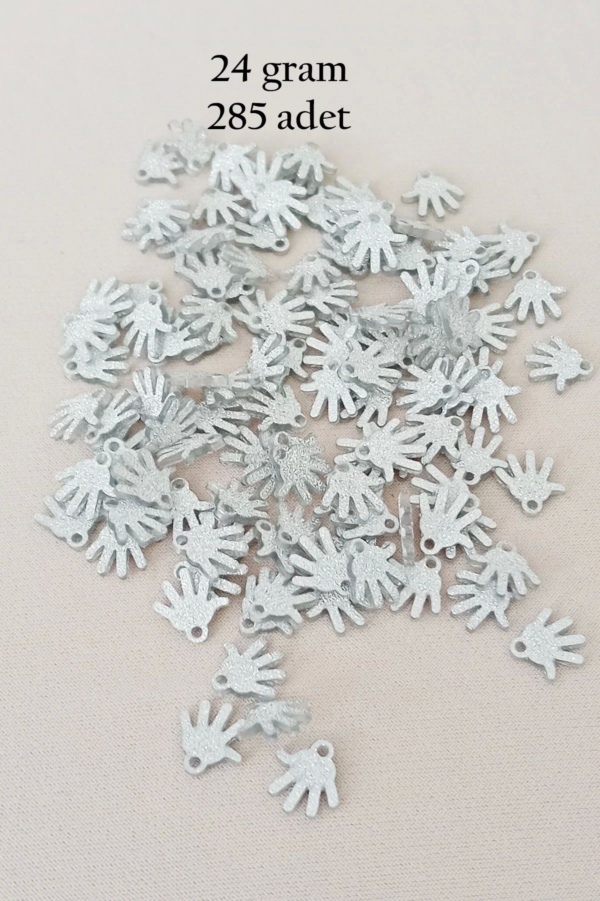Royaleks Oya Abiye Bileklik Kolye Pleksi Metalik Plastik Pul Gümüş Renk 24 gram 285 adet - BNC579