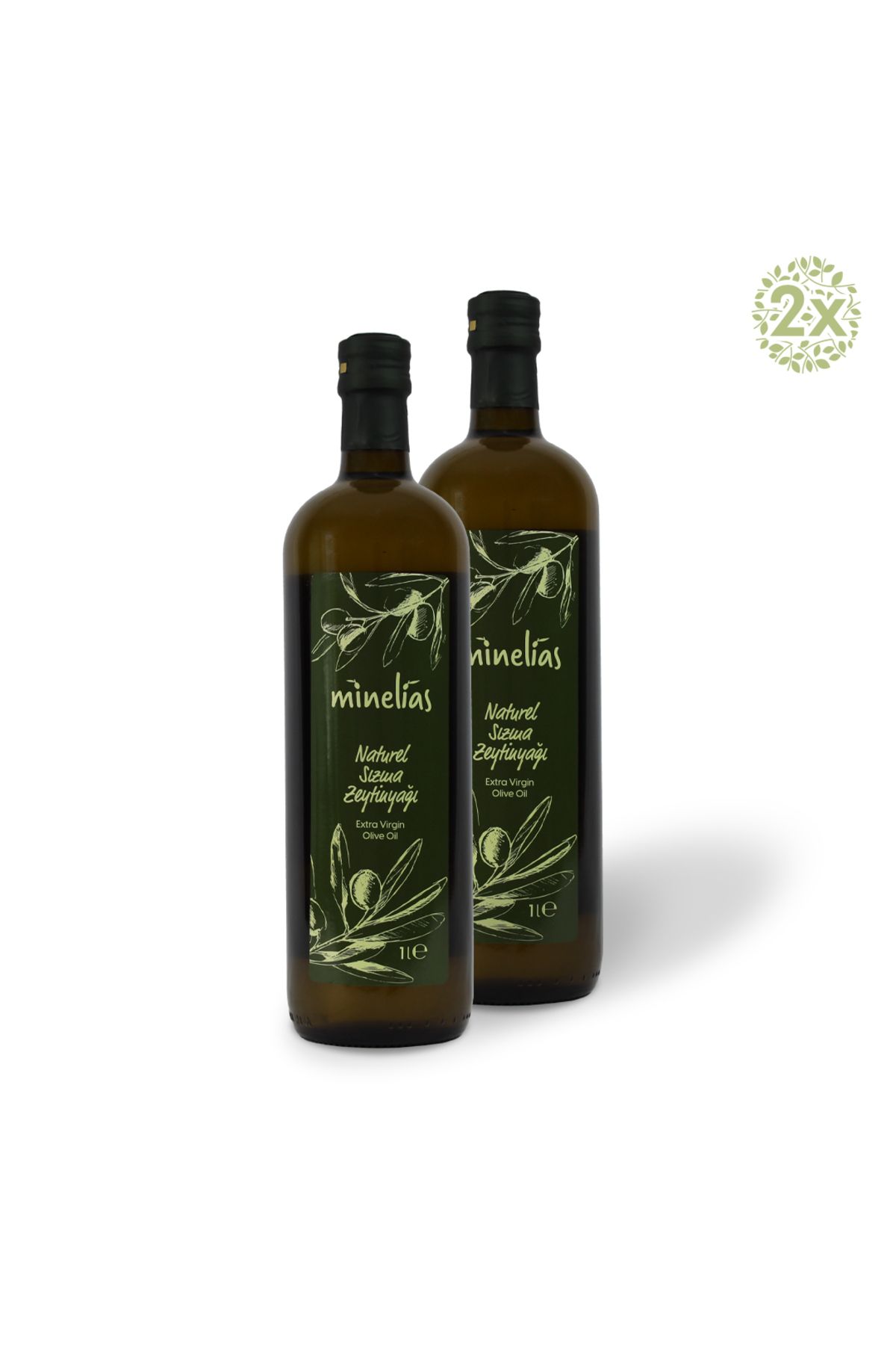 Minelias Naturel Sızma Zeytinyağı 1 lt x 2'li Avantaj Paketi