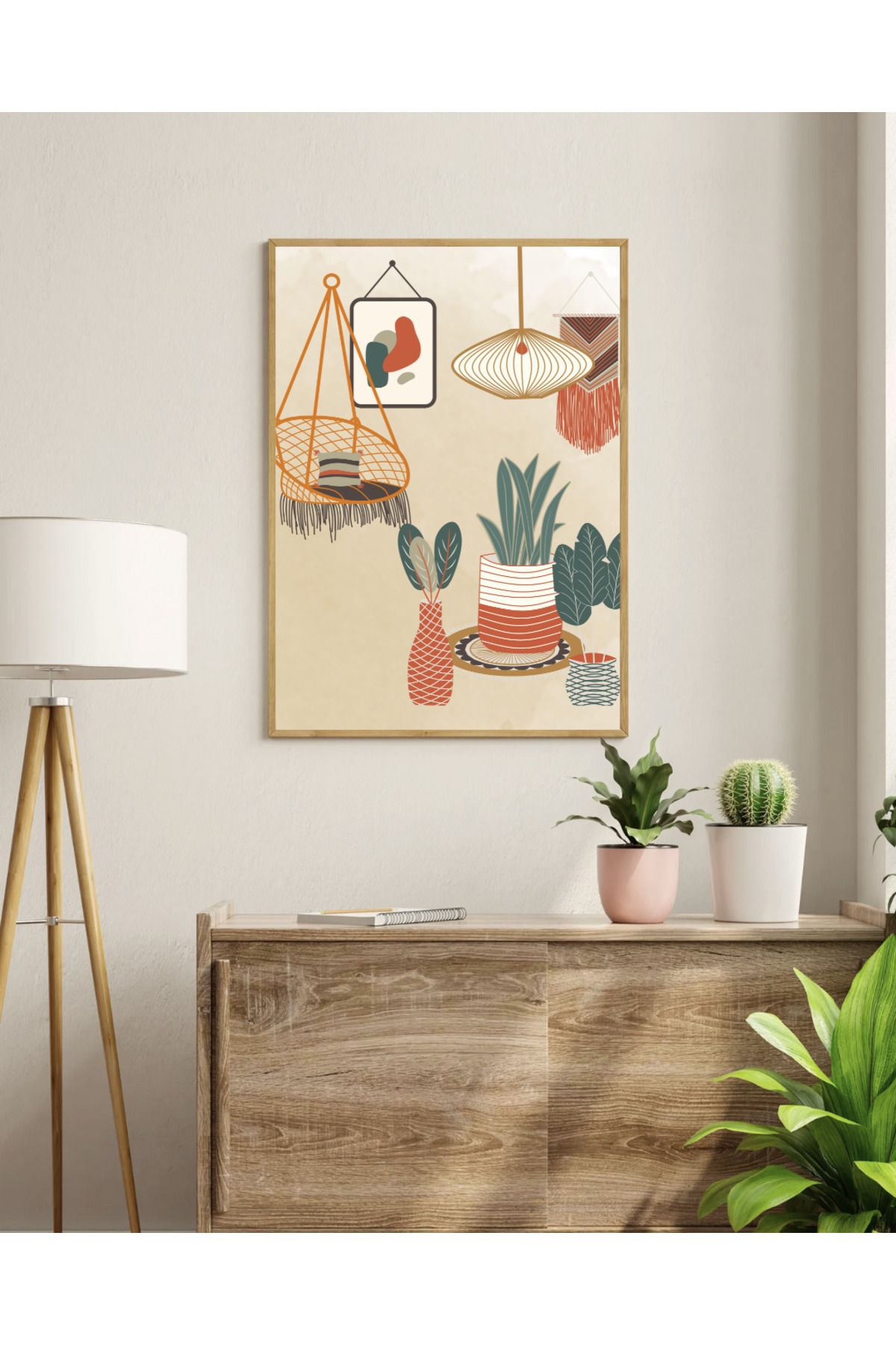 Tuba Decor Tek parça Ahşap Çerçeve Görünümlü MDF Tablo
