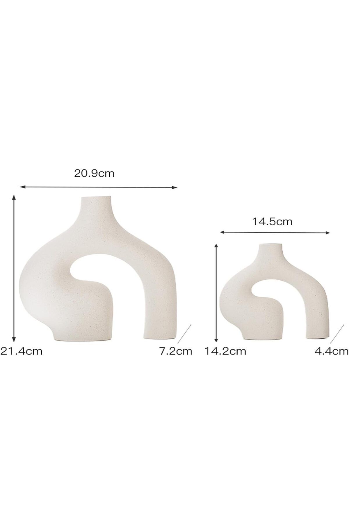 Generic-White Ceramic Vases Set of 2, Irregular Modern Pampas Flower Vase, Matte Minimalist Nordic Boho Ins 3