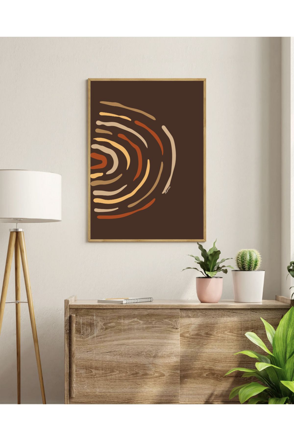 Tuba Decor Tek parça Ahşap Çerçeve Görünümlü MDF Tablo