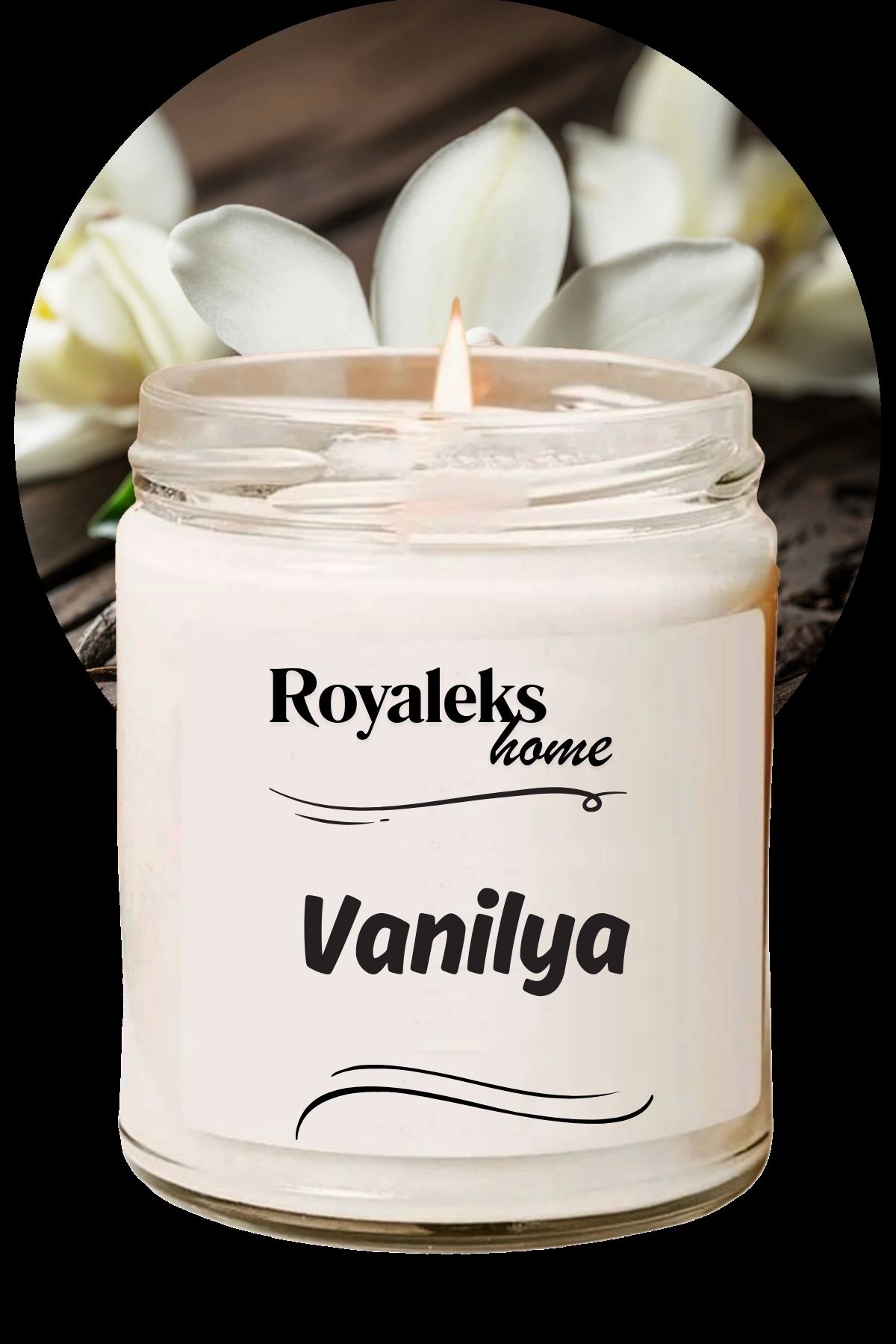 Royaleks Doğal Özel Seri Kokulu Dekoratif Kavanoz Mum 210 cc - Vanilya - RYL