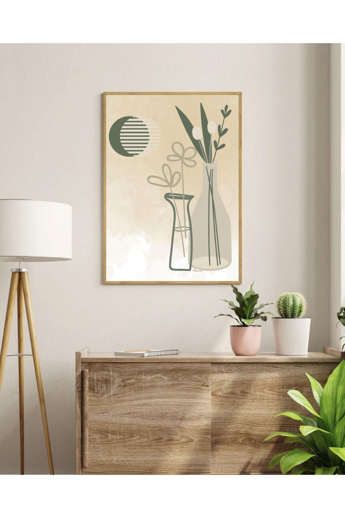 Tuba Decor Tek parça Ahşap Çerçeve Görünümlü MDF Tablo
