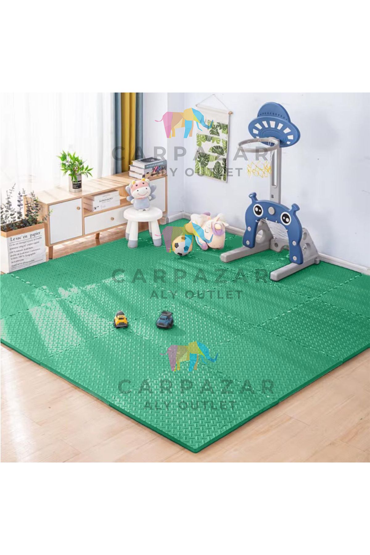 CARPAZAR 16'lı Set Fitness Pilates Yoga Eva Minder Mat Puzzle Kaymaz Su Geçirmez 50x50 13mm