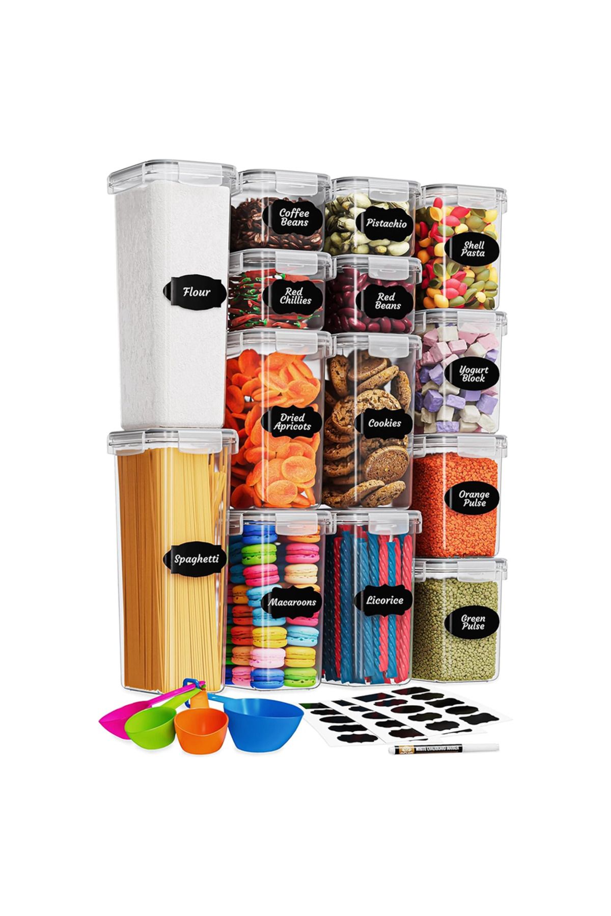 Teno-Set 14 Recipiente pentru Depozitare Alimentara Teno®, fara BPA, diverse dimensiuni, transparent 1
