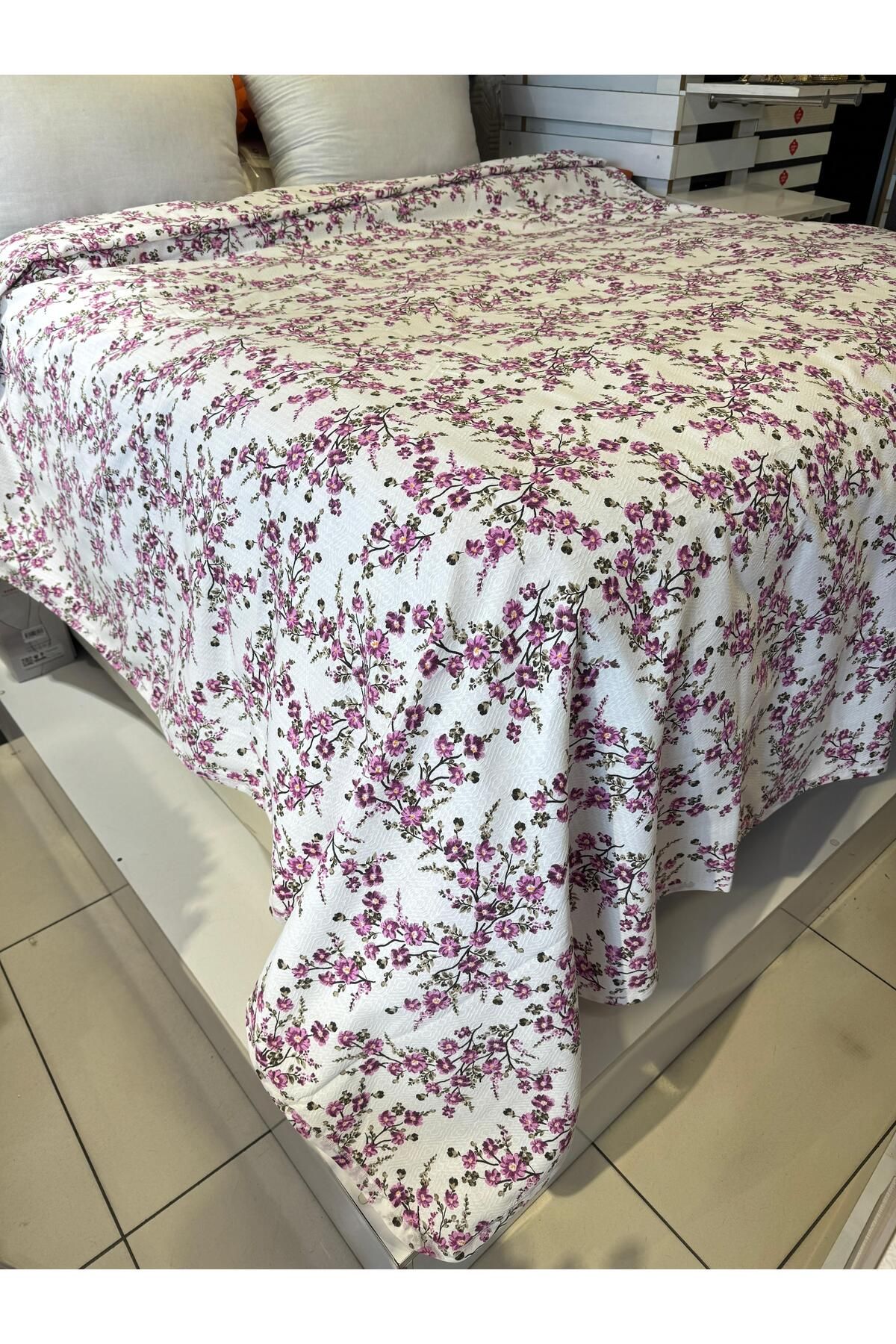 ŞENER HOME-Plum Branch Pattern Printed 150X240 Cm. Single Single Pike 7