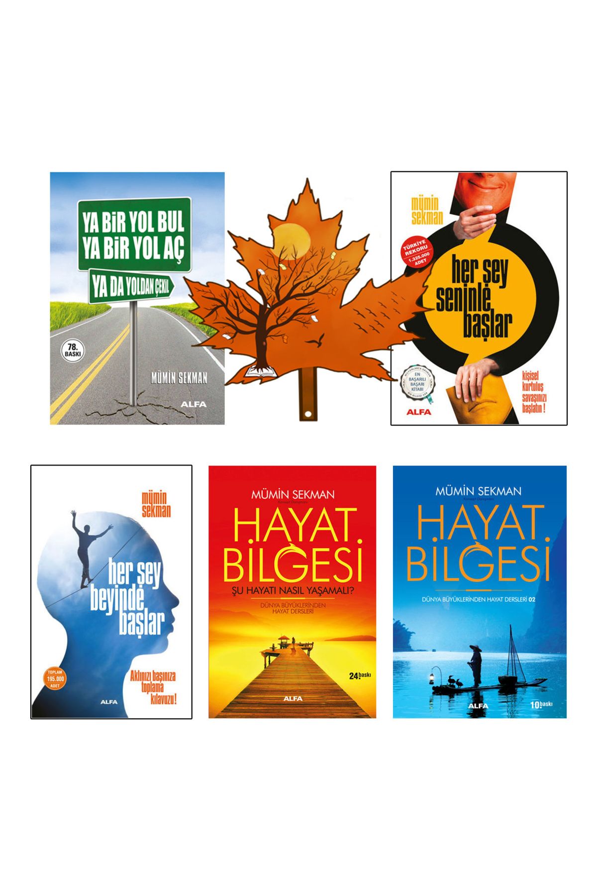 Alfa Yayınları mümin sekman - ya bir yol bul yada bir - herşey seninle başlar - hayat bilgesi -herşey beyinde başla