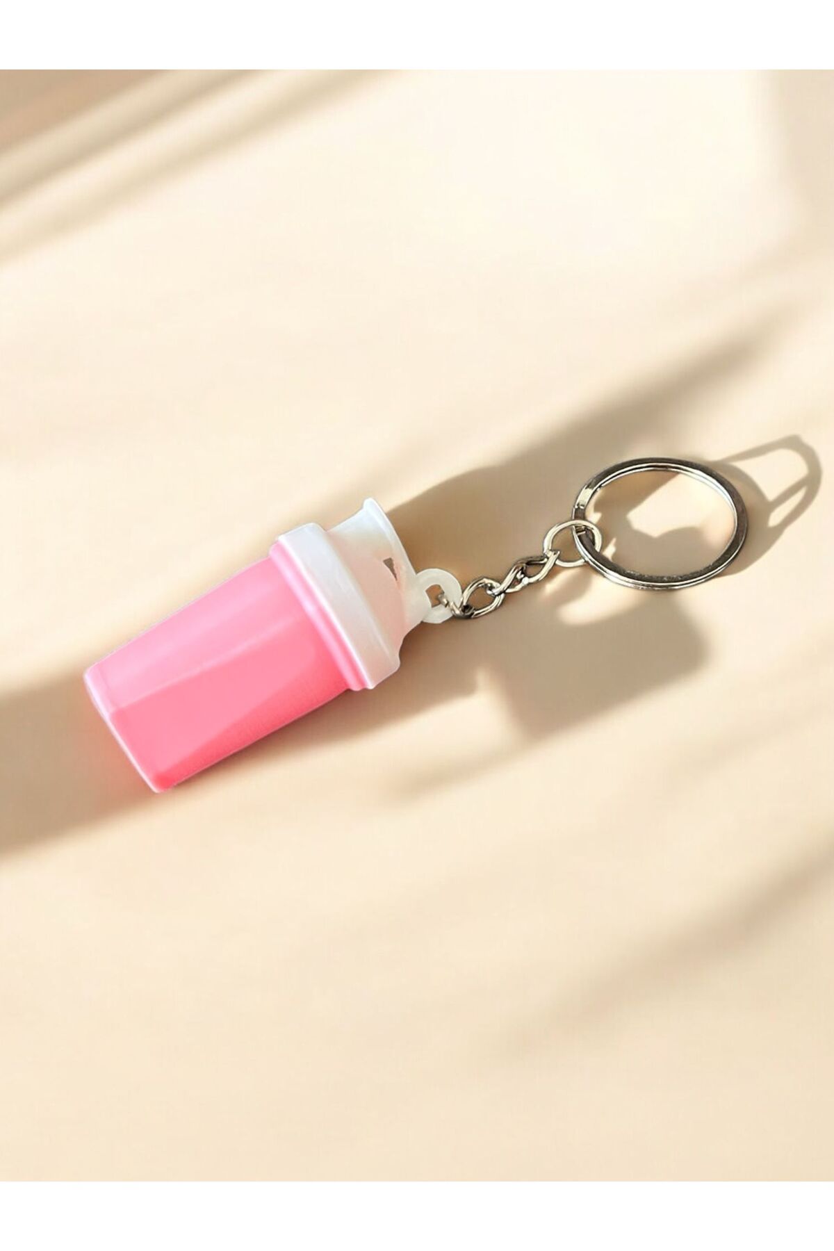 Home Pembe Protein Shaker Anahtarlık - Sporcuya Hediye– Sesli & Hareketsiz Tatlı Mini