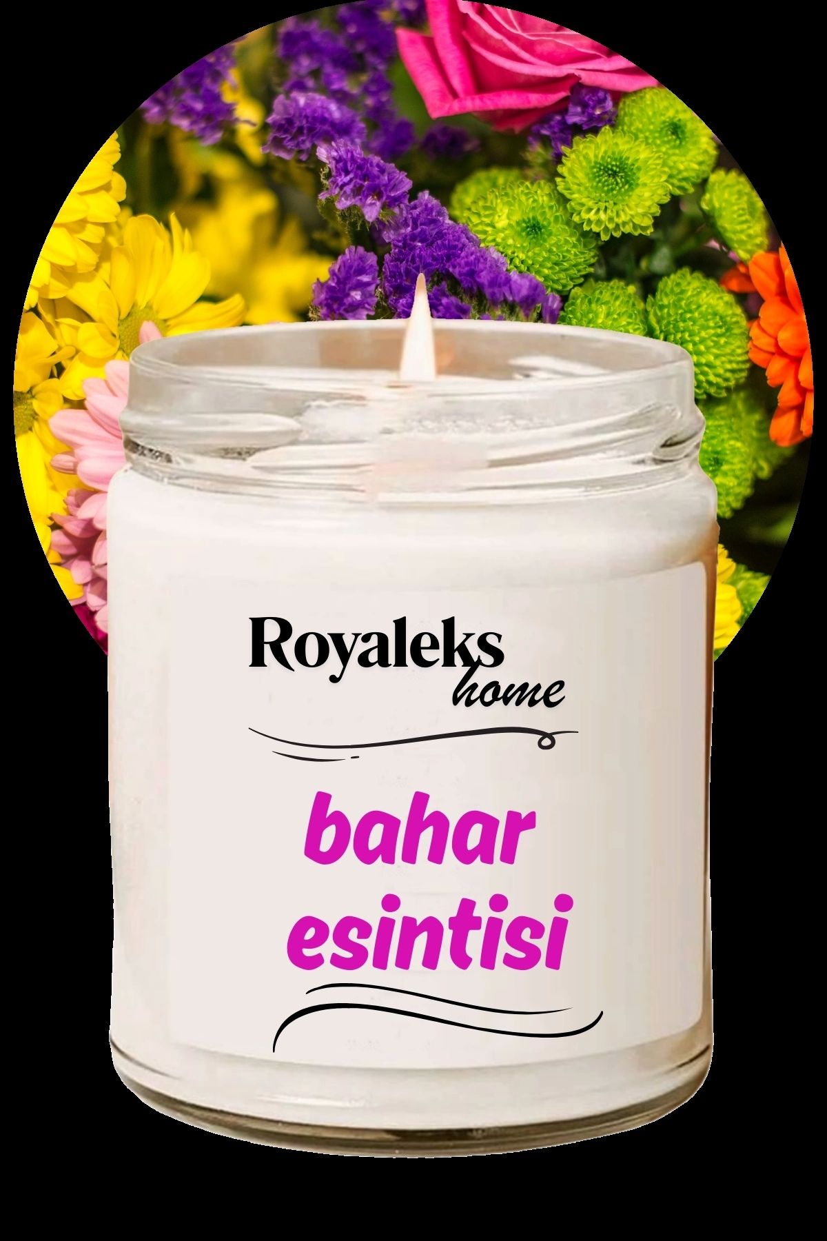 Royaleks Doğal Özel Seri Kokulu Dekoratif Kavanoz Mum 210 cc - Bahar Esintisi - RYL