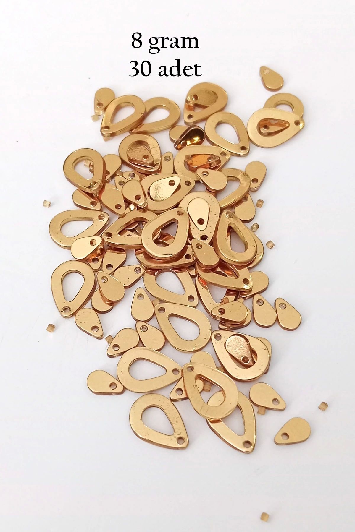 Royaleks Oya Abiye Bileklik Kolye Pleksi Metalik Plastik Pul Altın Renk 8 gram 30 adet - BNC496