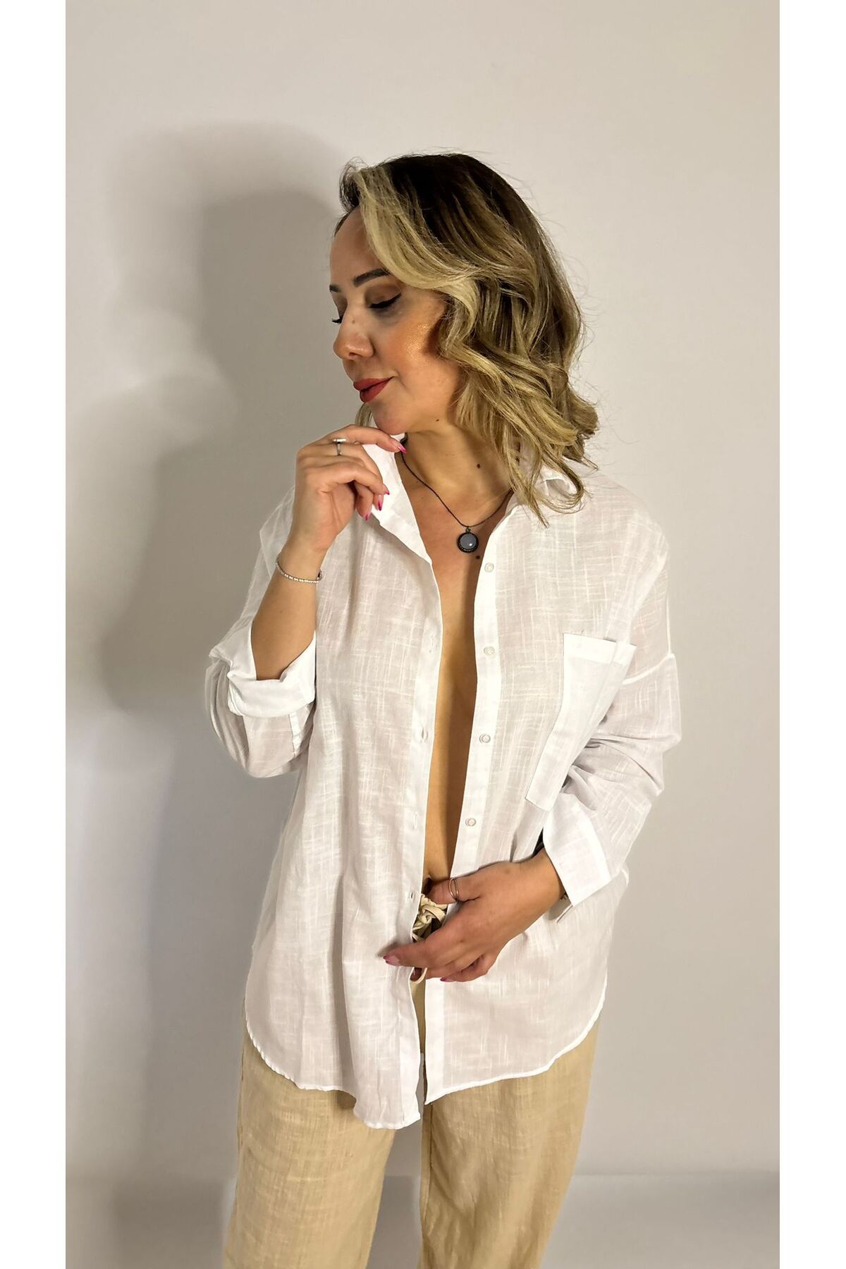 HT Boutique Keten Karışımlı Gömlek
