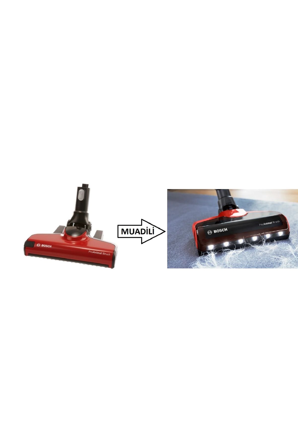Bosch Unlimited Proanimal Serie 6 Şarjı Süpürge Başlığı Kırmızı Renk Işıklı
