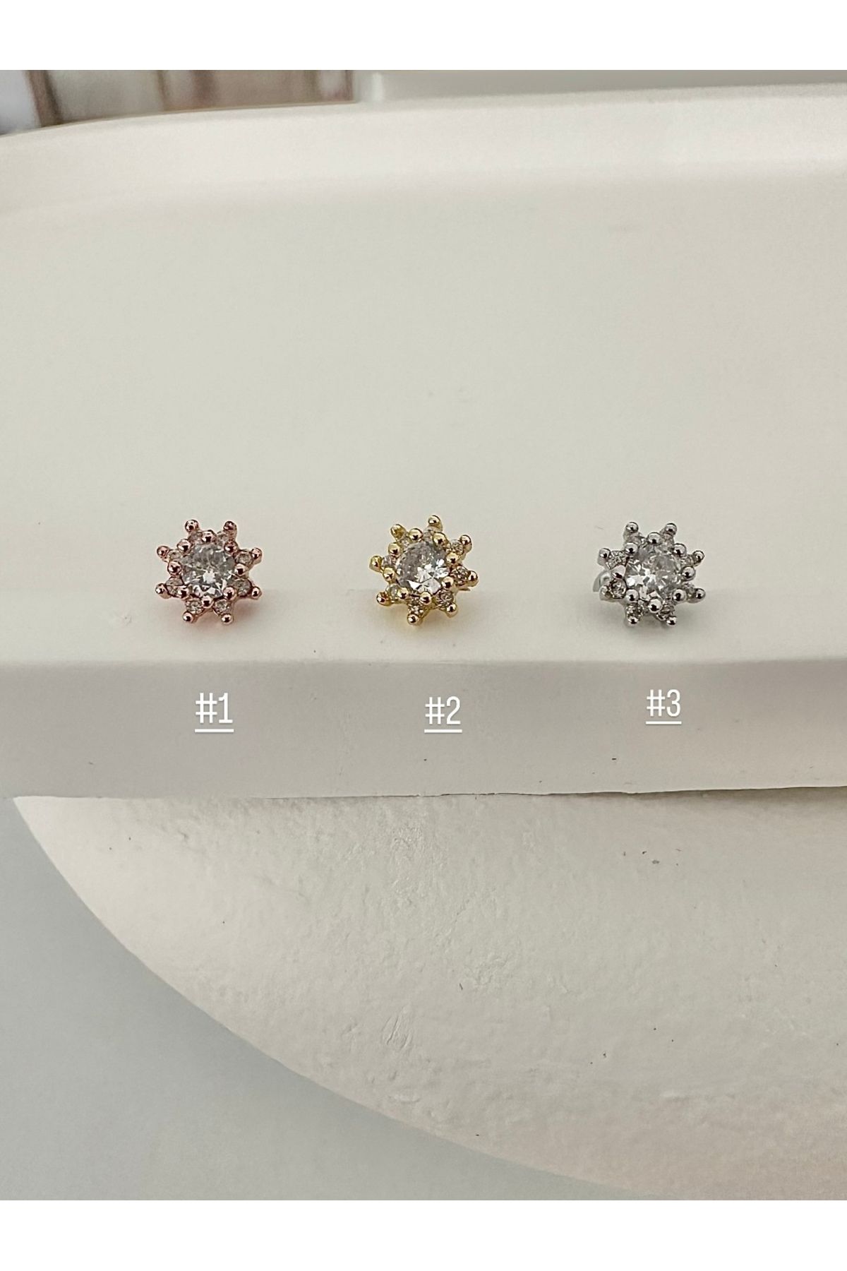 My Bellas Jewels Cerrahi Çelik 1 Adet Güneş Tragus Piercing, Helix, Flat, Conch, Lobe