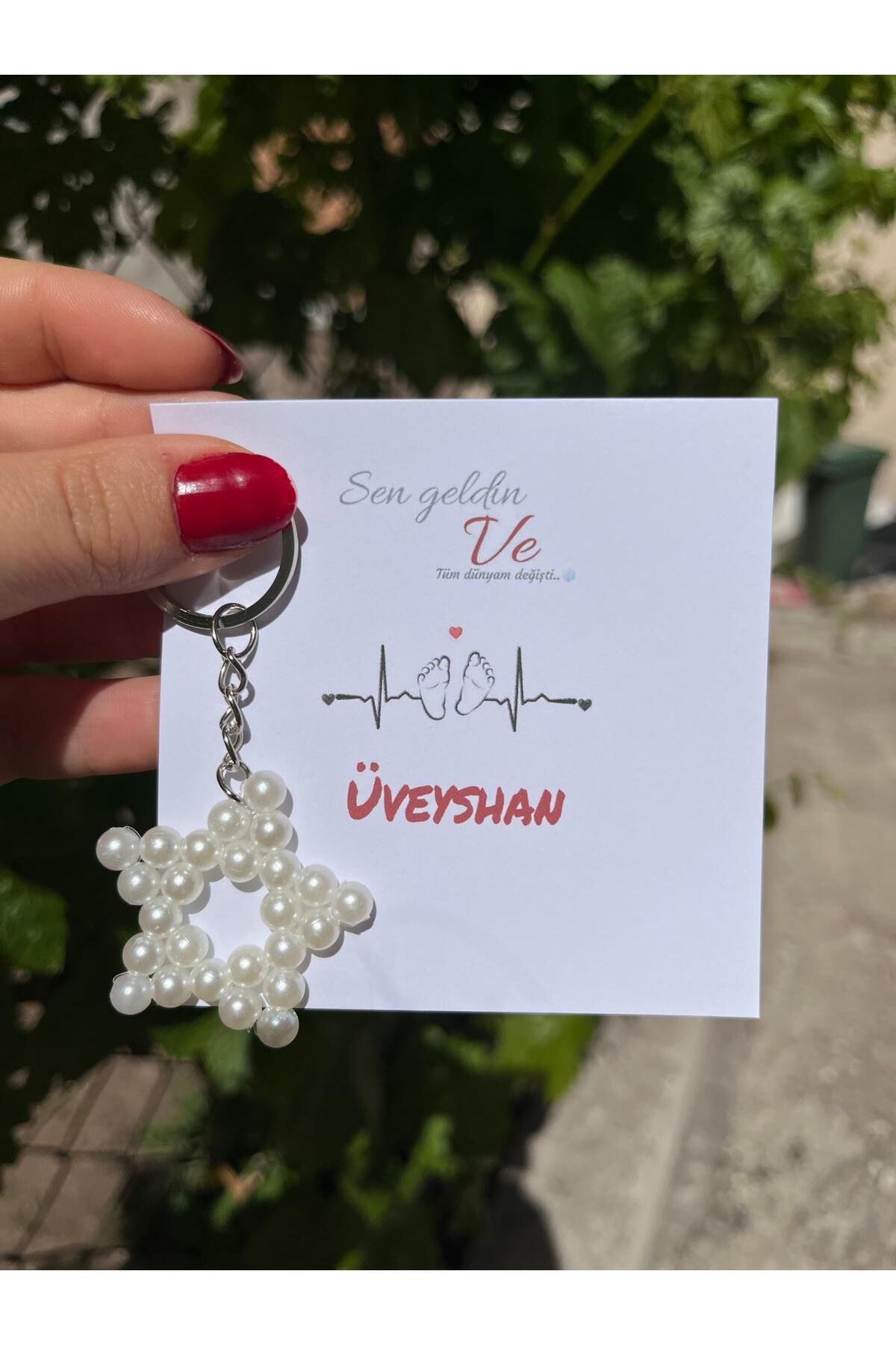 HEN GSM kisisellestirilebilir kart 15 adet inci yıldız anahtarlık nikah düğün kına nişan sünnet hafizlik