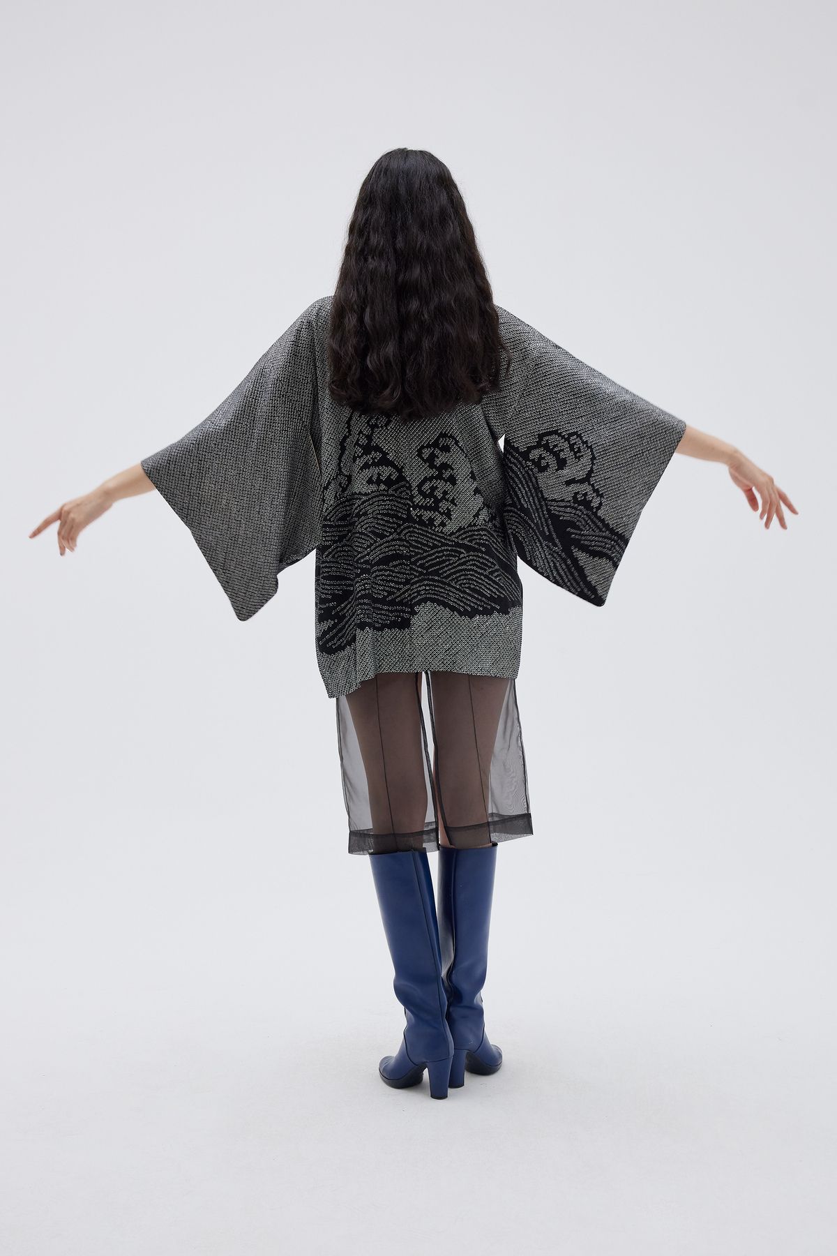 matsuri Ocean Spray Vintage Ipek Shibori Kimono ceket
