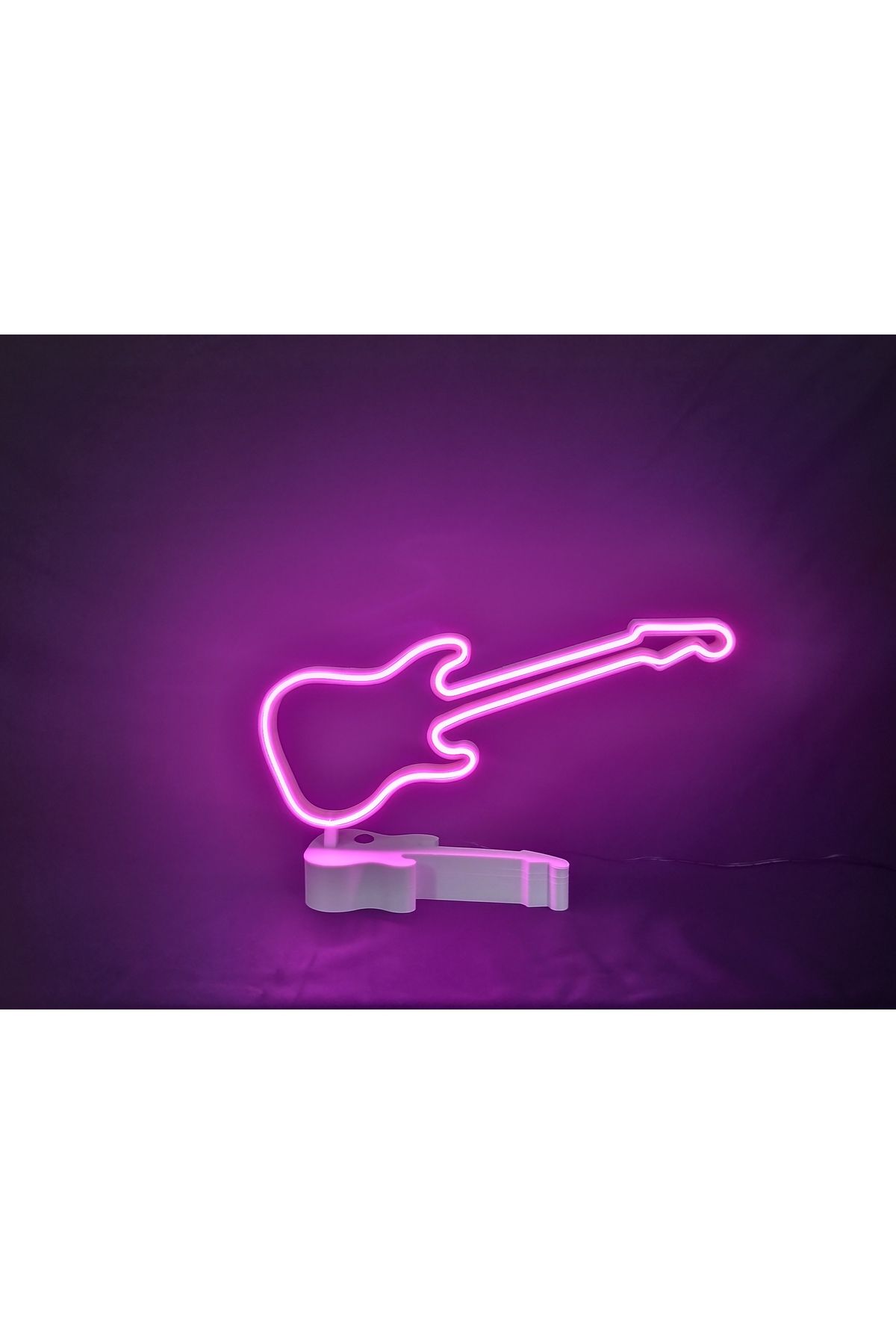 Neon Gitar neon led lamba 3D baskı 12V adaptörlü aç/kapa düğmeli neon tasarım