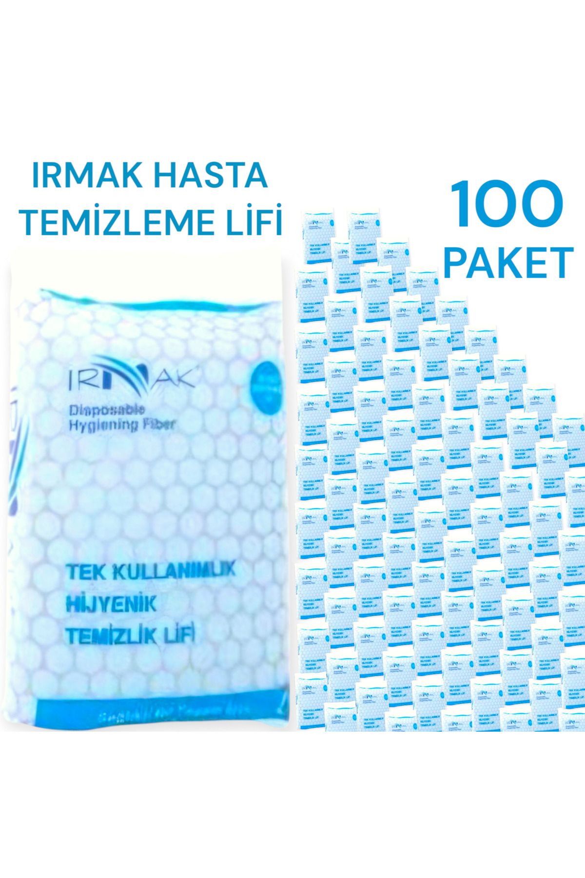 Irmak Hasta Temizleme Lifi 100 Paket / Hasta Temizlik / Hasta Banyo / Hasta Bakım / Ekonomik Paket