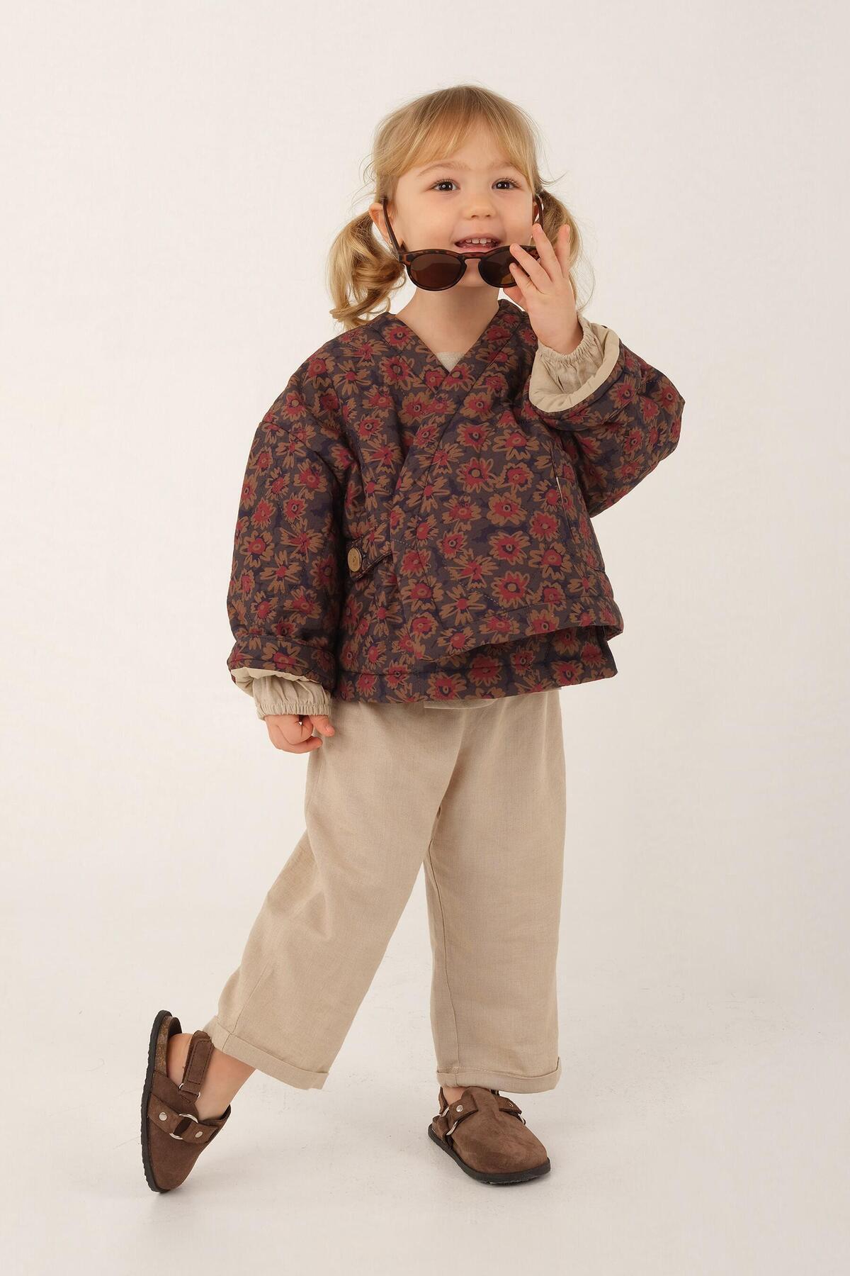 Mioma Kids Kruvaze Çiçek Desenli Ceket fotoğrafı 3 (önizleme)