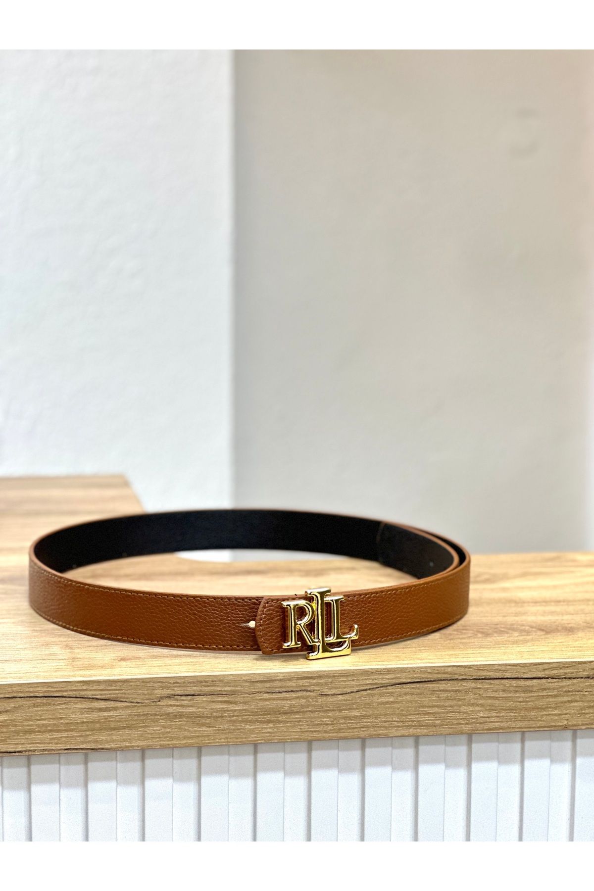 MUJGANERDOGANDESIGN Kadın kemer ithal kemer pantolon kemeri gömlek kemeri gold detaylı taba kemer
