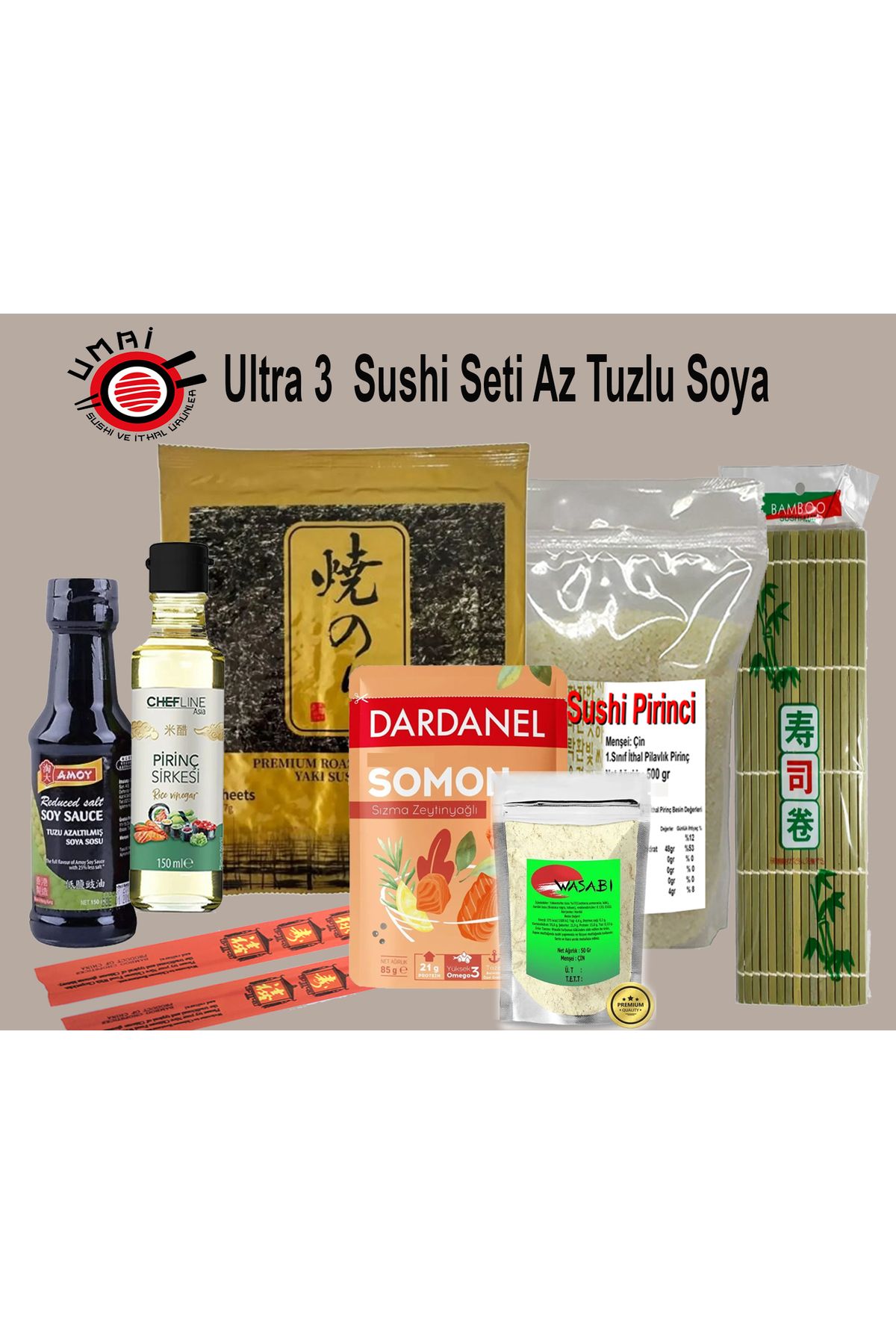 UMAİ Sushi Seti Ultra 3 _ Az Tuzlu Soya Soslu Umai / Suşi Seti