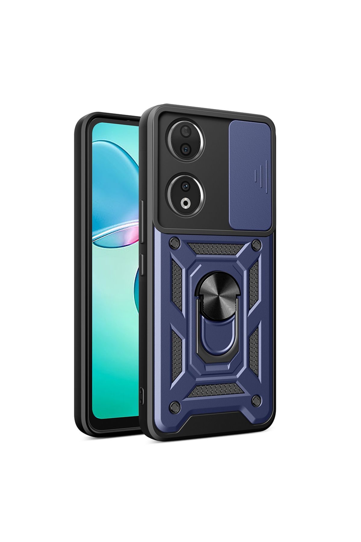 batuteknoloji Honor 90 Kılıf Magnetik Standlı Kamera Korumalı Zore Sürgülü Vega Kapak
