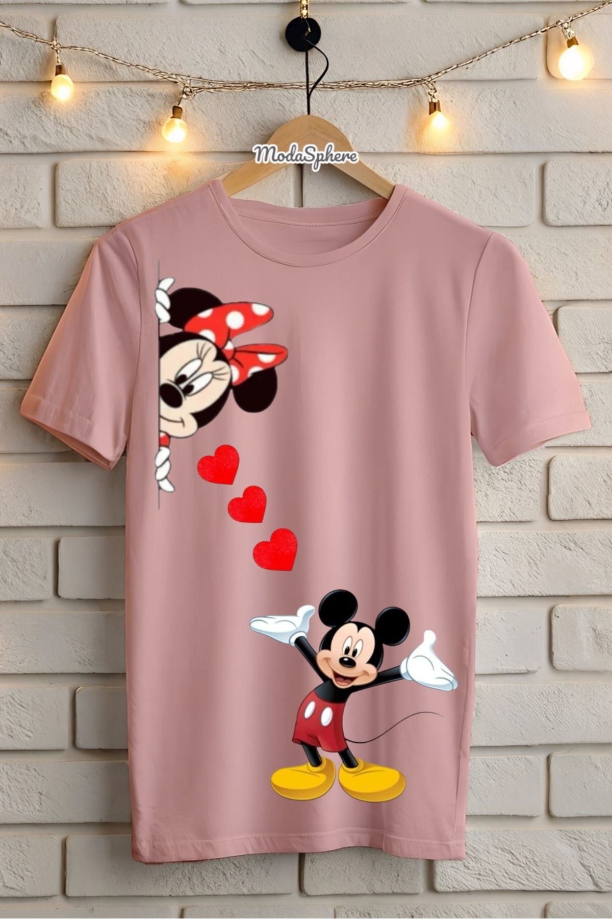 ModaSphere Mickey Mouse Baskılı Unisex Oversize Tişört