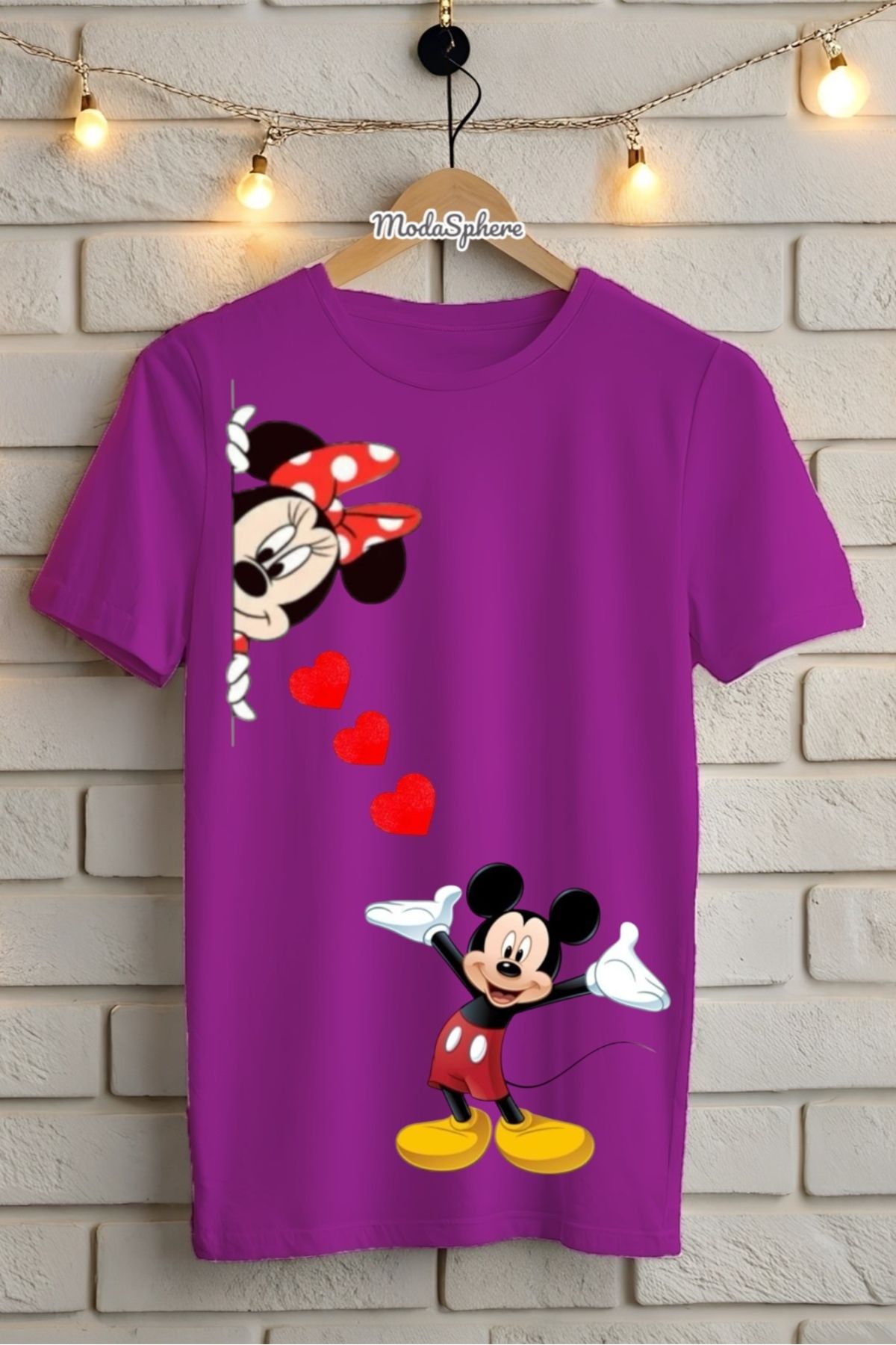 ModaSphere Mickey Mouse Baskılı Unisex Oversize Tişört