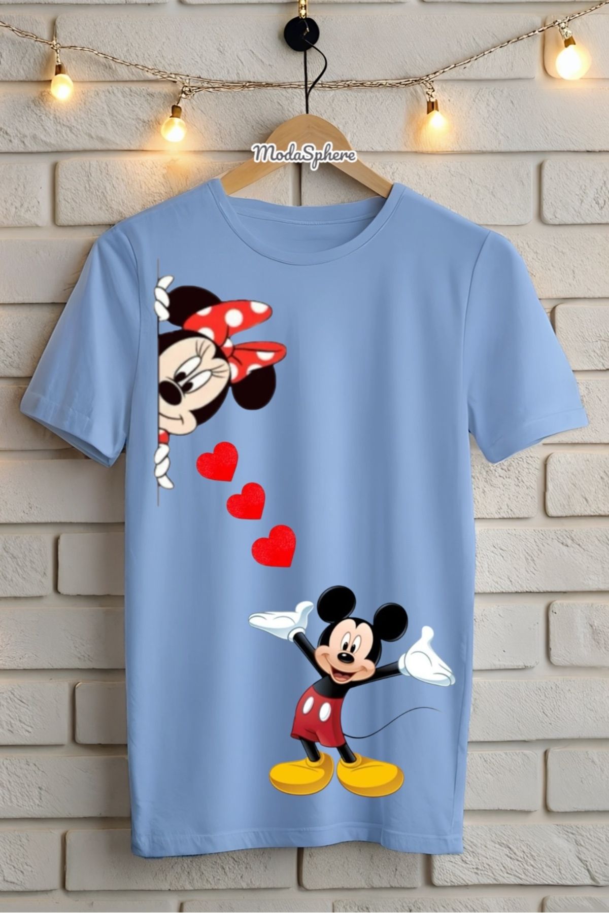 ModaSphere Mickey Mouse Baskılı Unisex Oversize Tişört