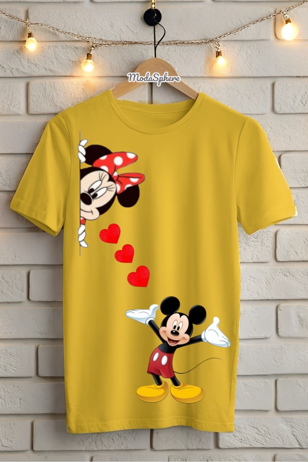 ModaSphere Mickey Mouse Baskılı Unisex Oversize Tişört