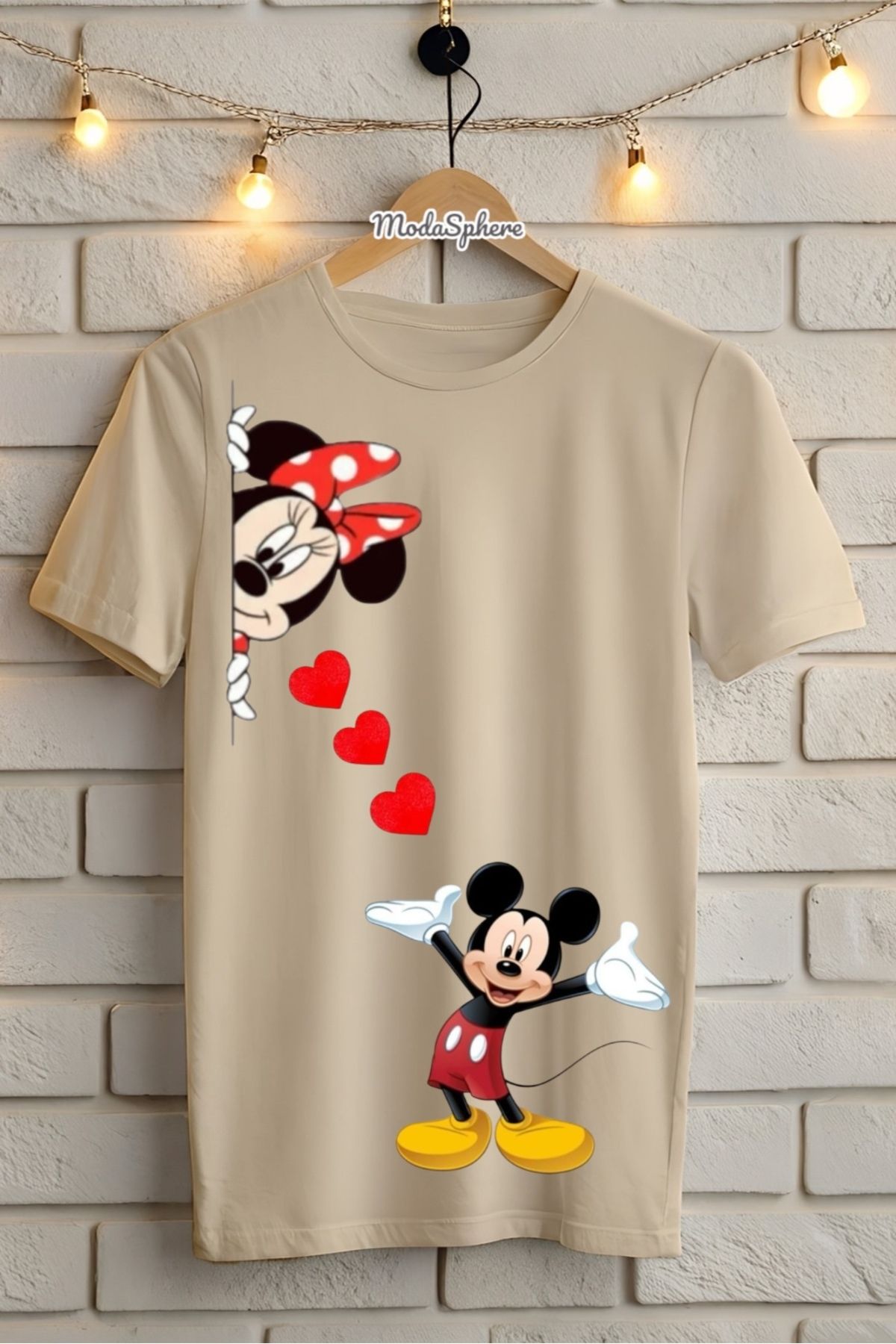 ModaSphere Mickey Mouse Baskılı Unisex Oversize Tişört