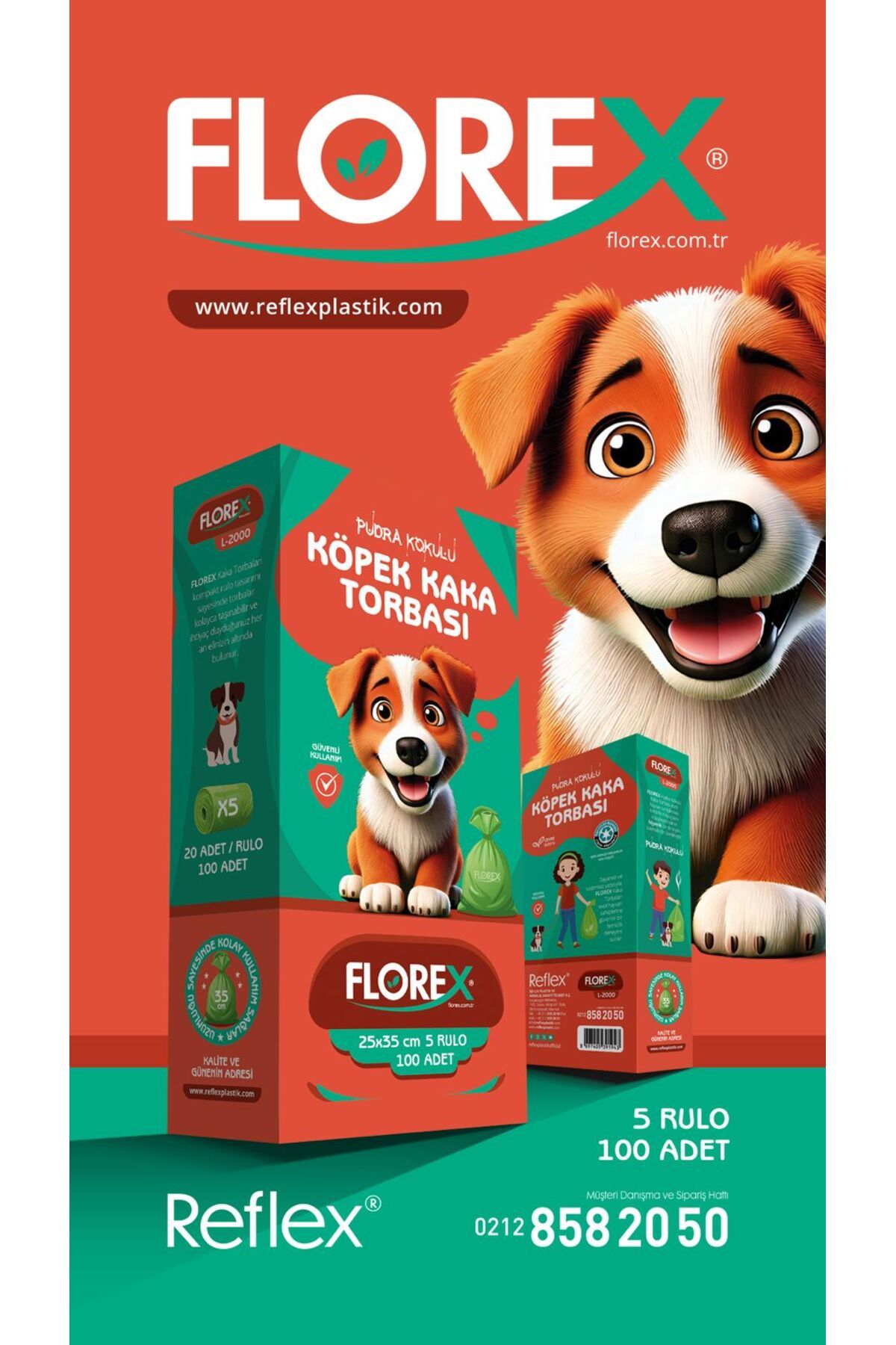 Florex Pudra Kokulu Köpek Kaka Torbası 1x5li Kutu