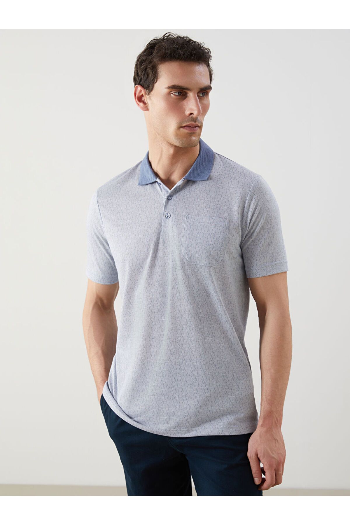 LC Waikiki LCWAIKIKI Classic Indigo Polo Yaka Pike Erkek Tişört S5FB69Z8NVY25