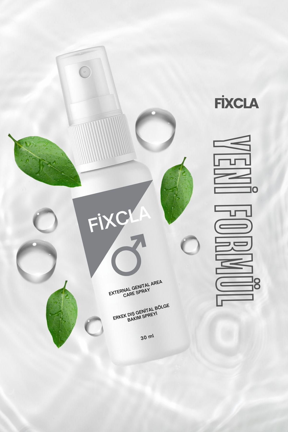 FixCla Erkek Dış Genital Bakım Spreyi – 30 ml | Hassas Bölgeye Uyumlu Formül