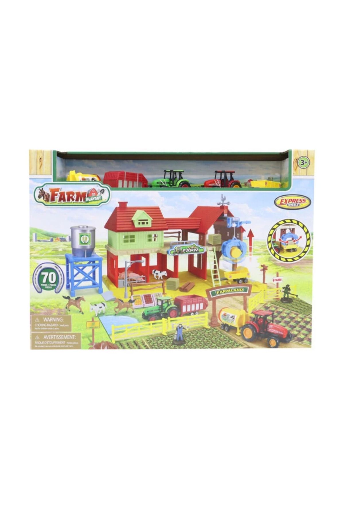 ÖYKÜ VE YİĞİT Express Wheels Die Cast Metal 70 Parça Çiftlik Seti